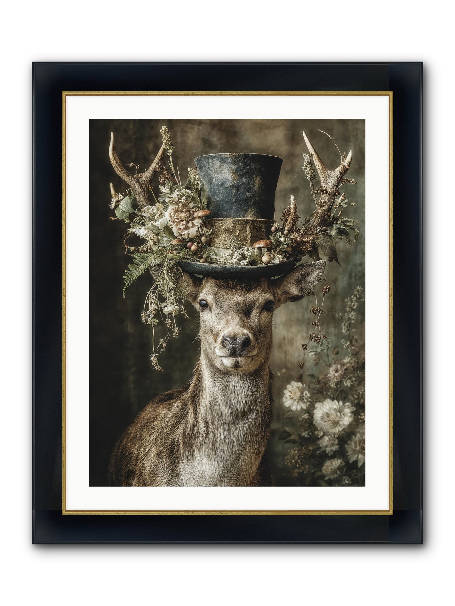 Wildwood Framed Print - Wide Black w/Gold 24x32