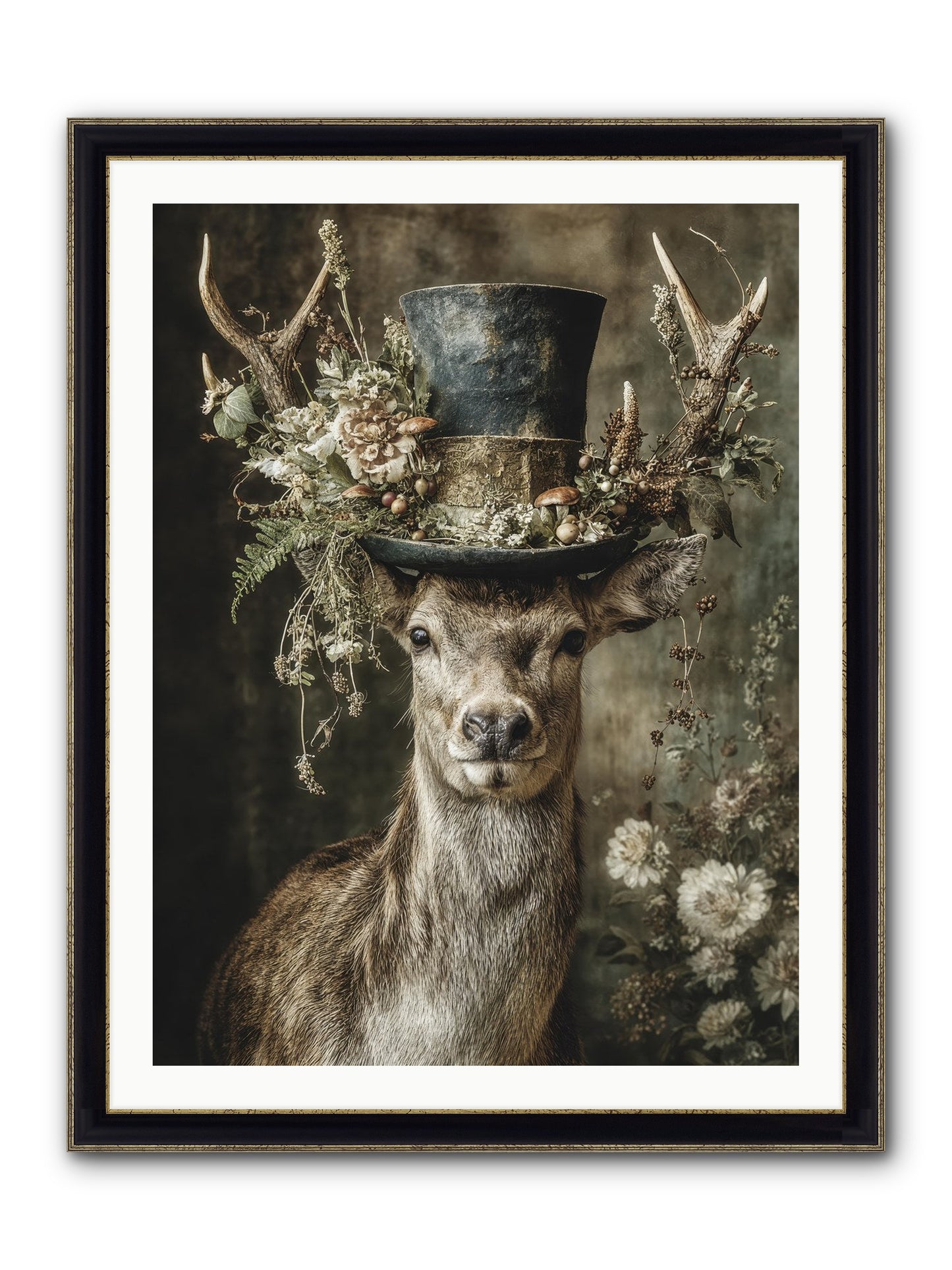 Wildwood Framed Print - Black & Gold 30x40