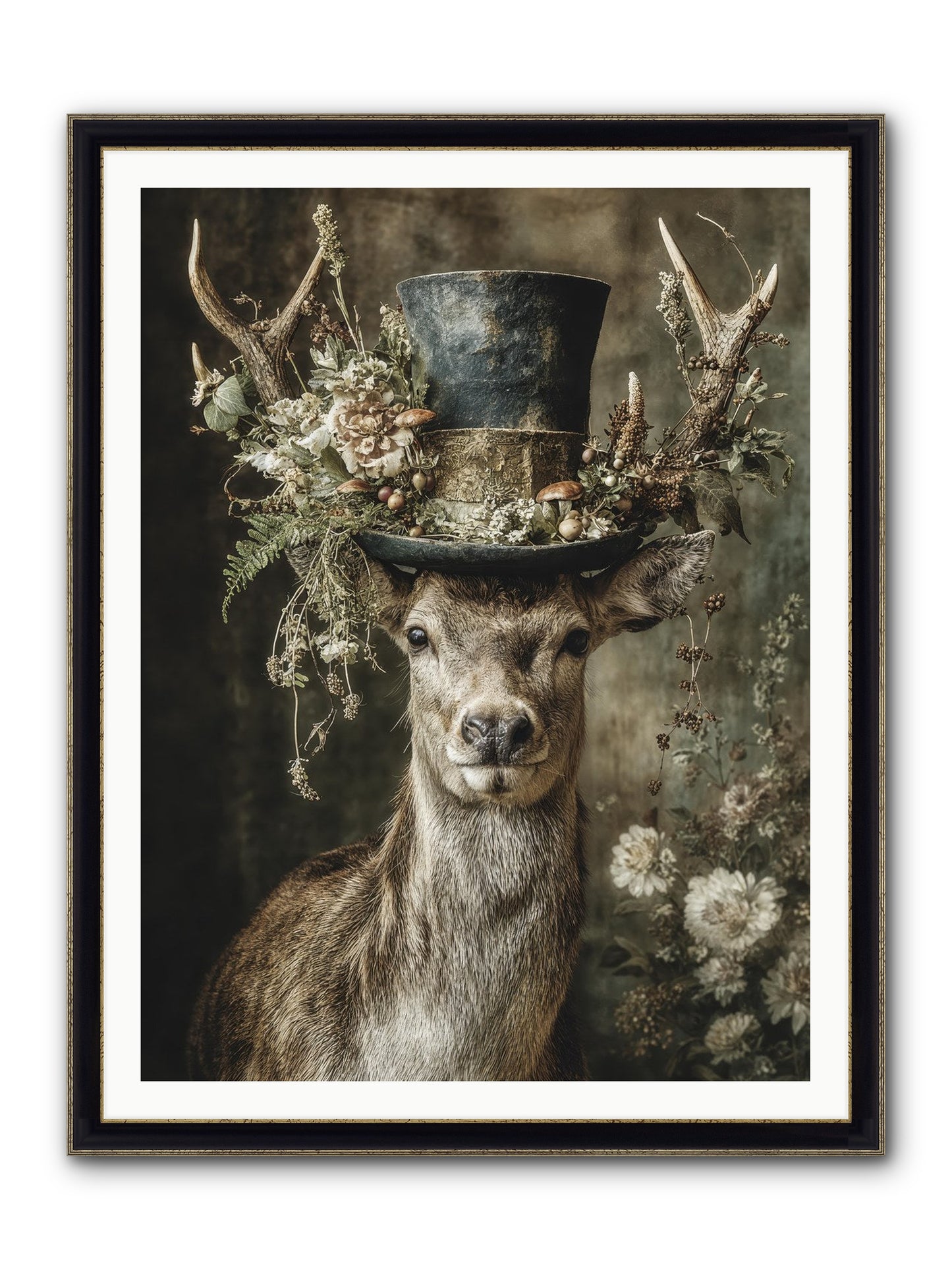 Wildwood Framed Print - Black & Gold 36x48