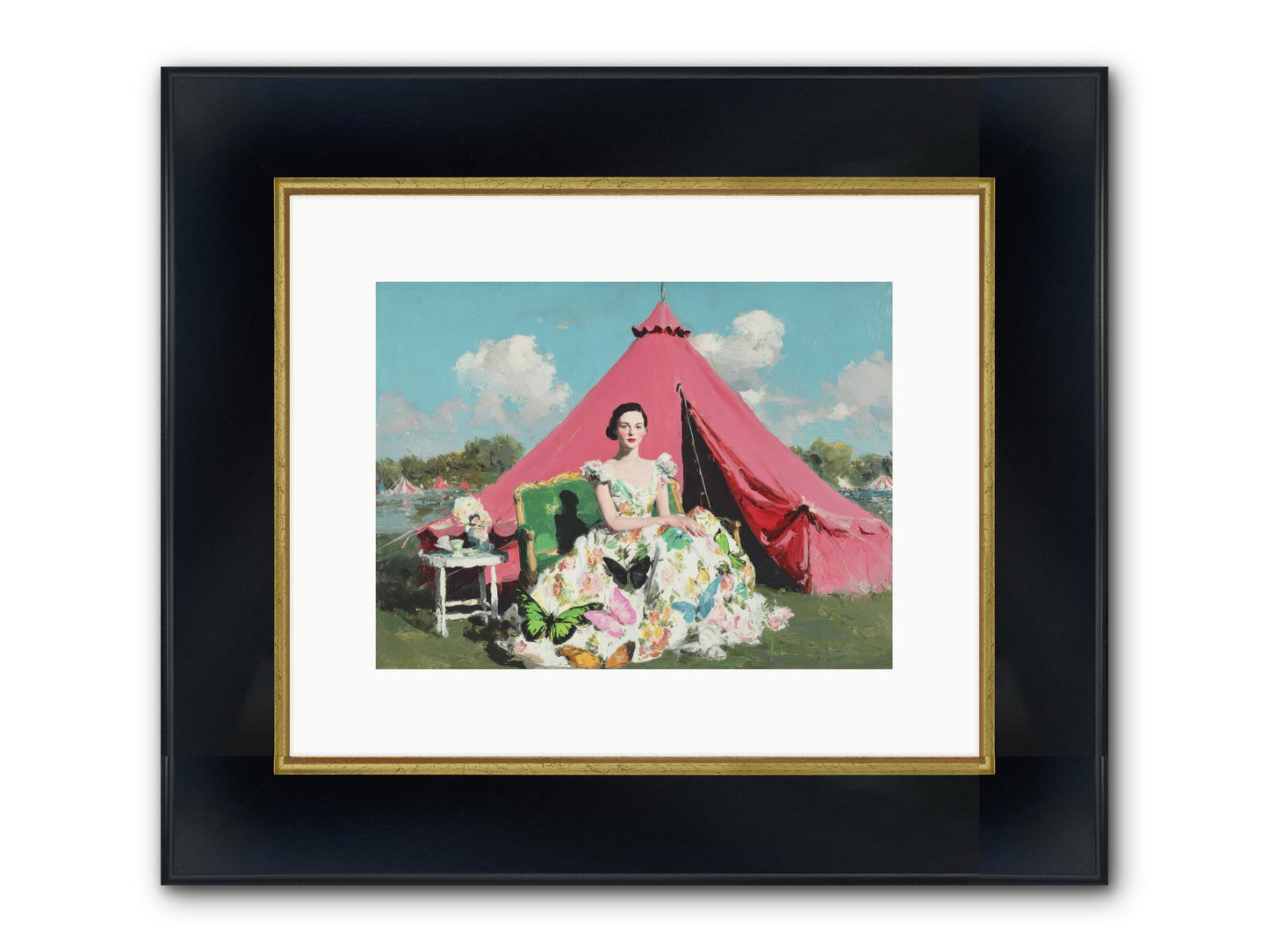 Willowmere Society Framed Print - Wide Black w/Gold 12x9