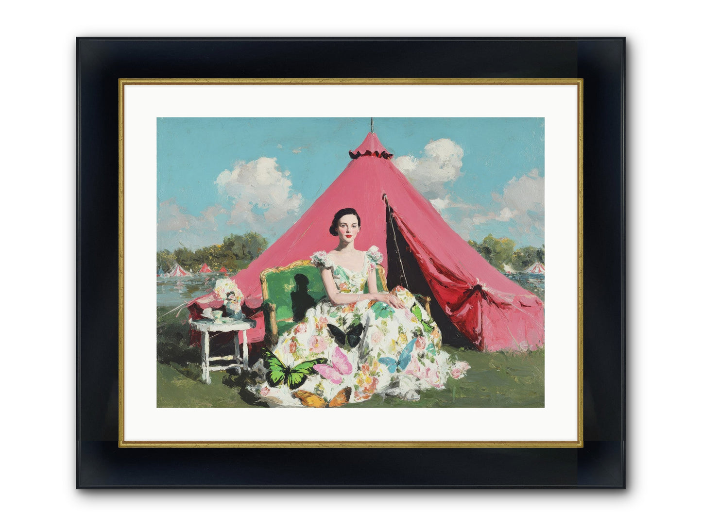 Willowmere Society Framed Print - Wide Black w/Gold 24x18