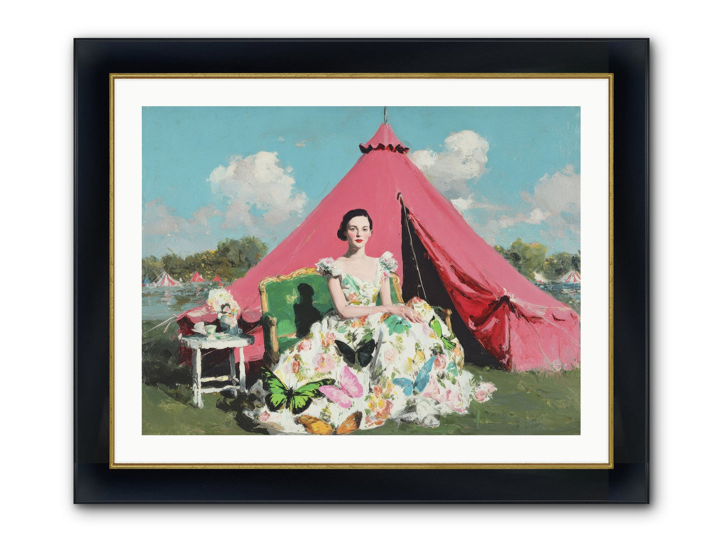 Willowmere Society Framed Print - Wide Black w/Gold 32x24