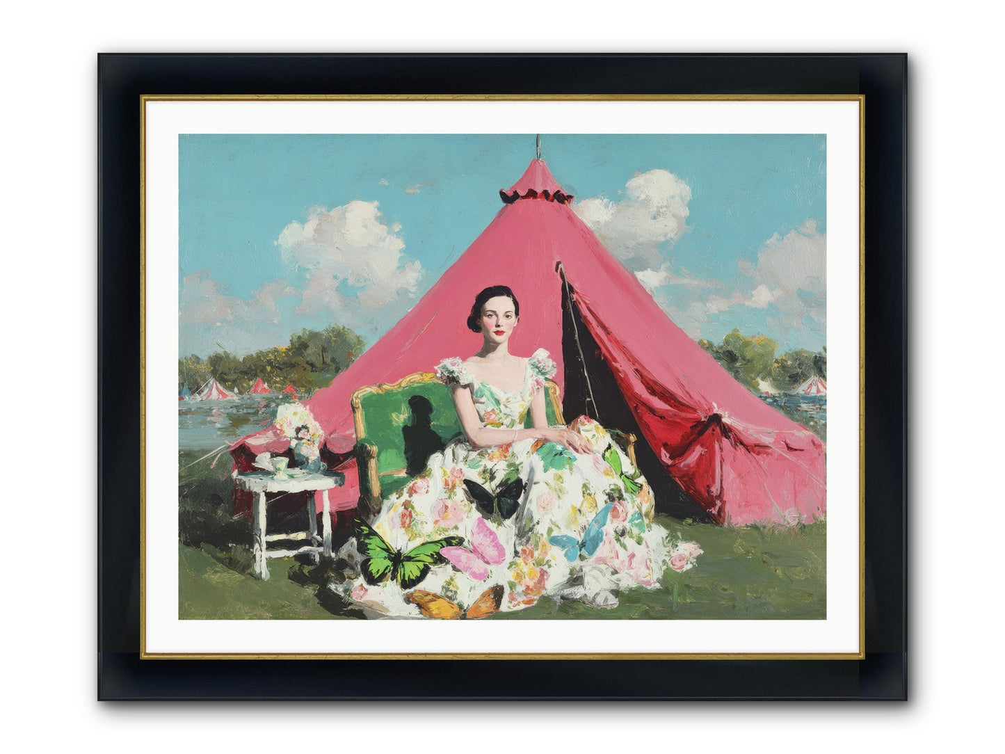Willowmere Society Framed Print - Wide Black w/Gold 40x30