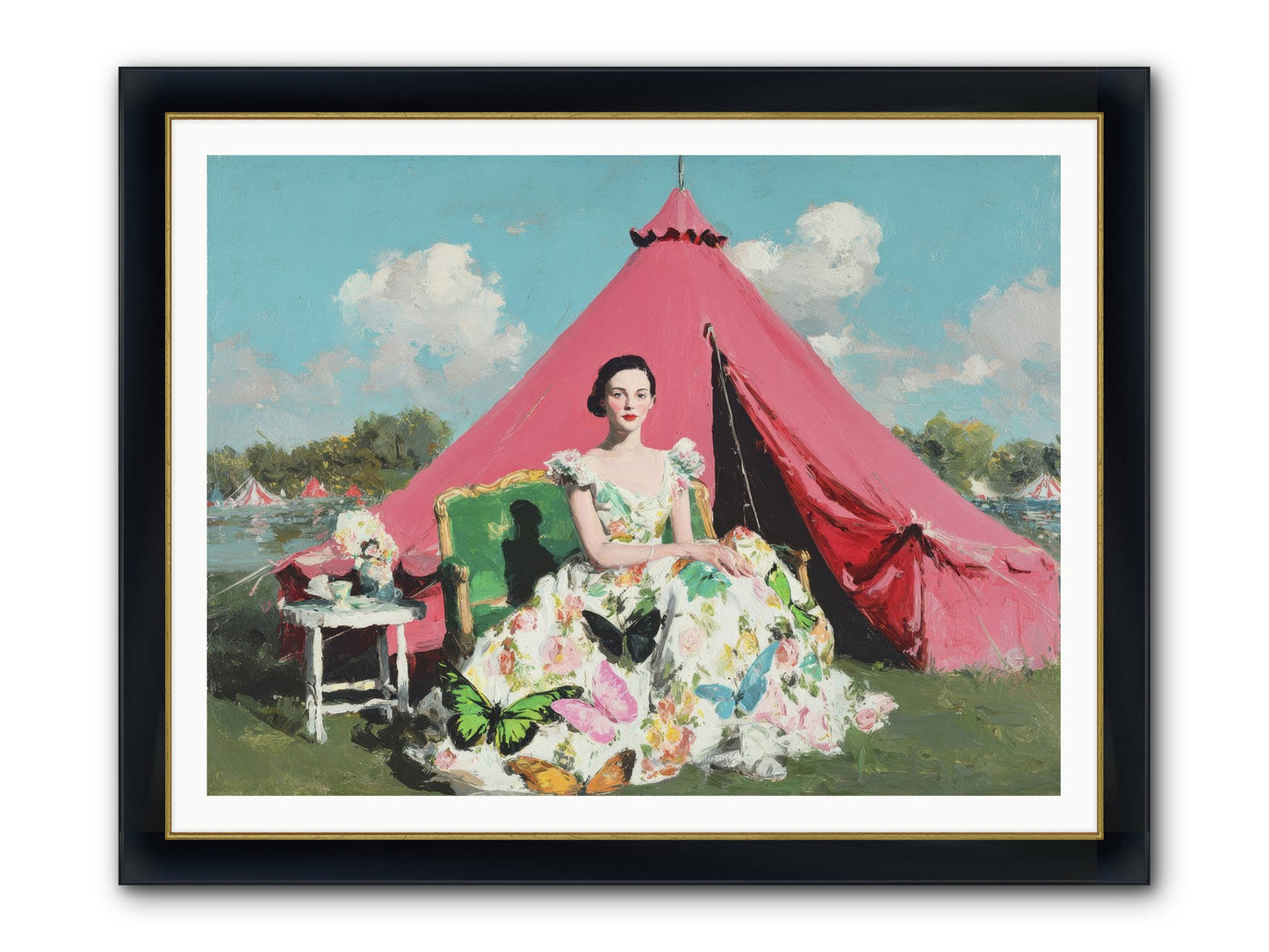 Willowmere Society Framed Print - Wide Black w/Gold 48x36