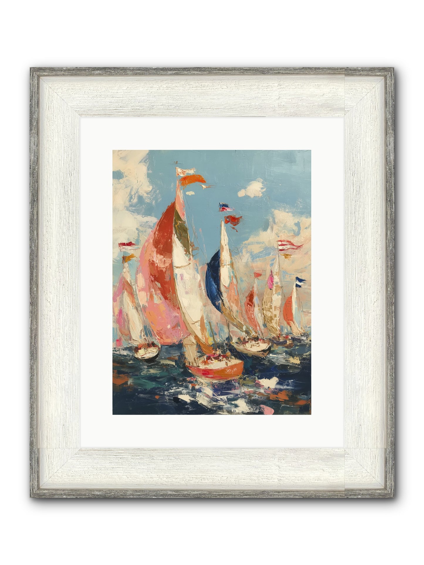 Wind And Wave Framed Print - Driftwood White 12x16