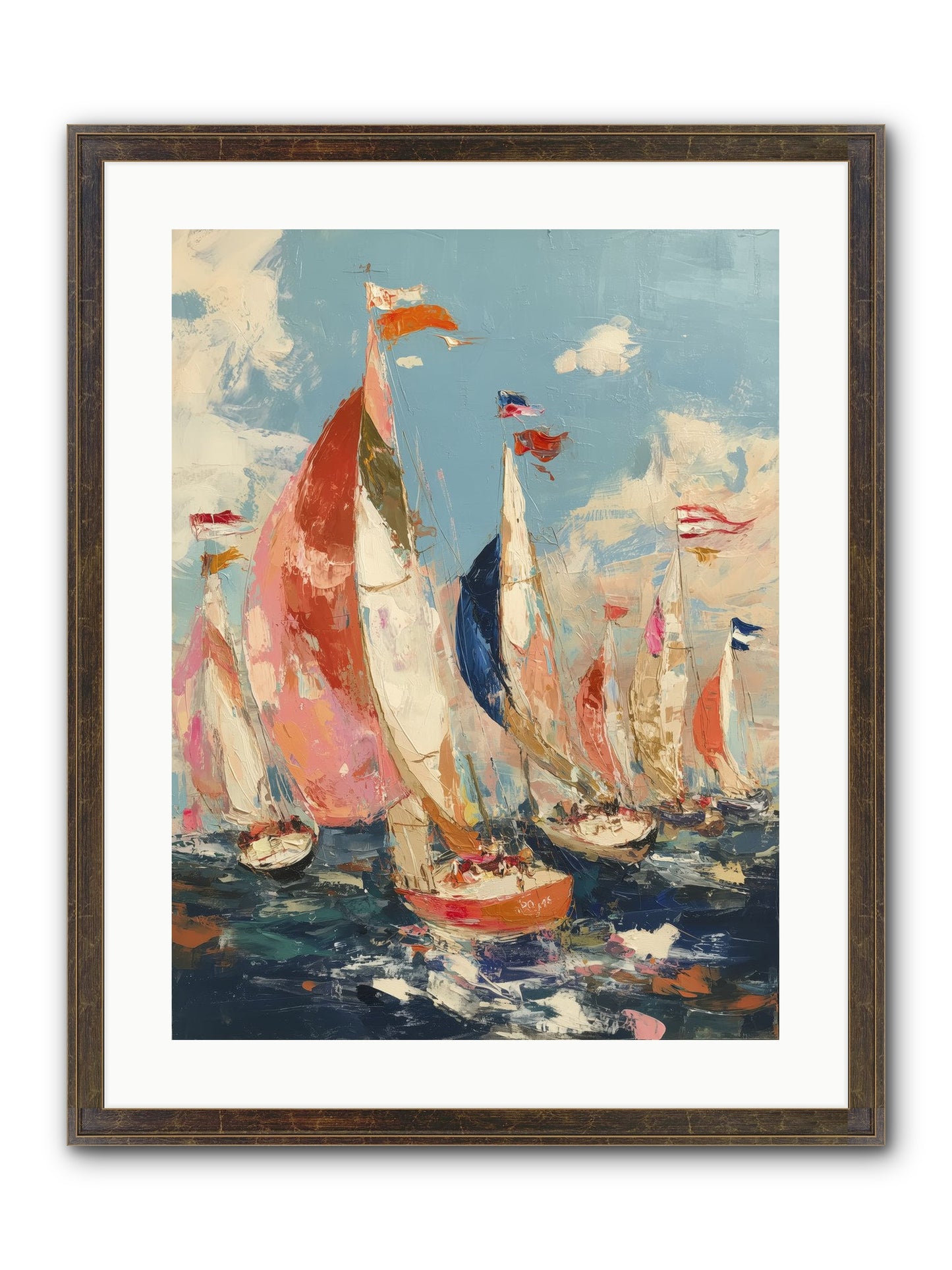 Wind And Wave Framed Print - Slimwoods Black/Gold 18x24