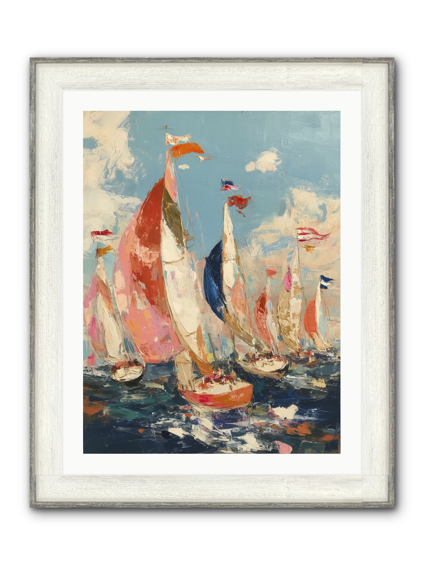 Wind And Wave Framed Print - Driftwood White 24x32
