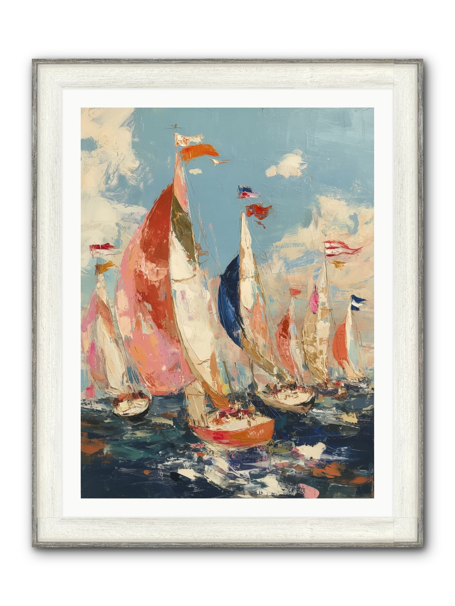Wind And Wave Framed Print - Driftwood White 30x40