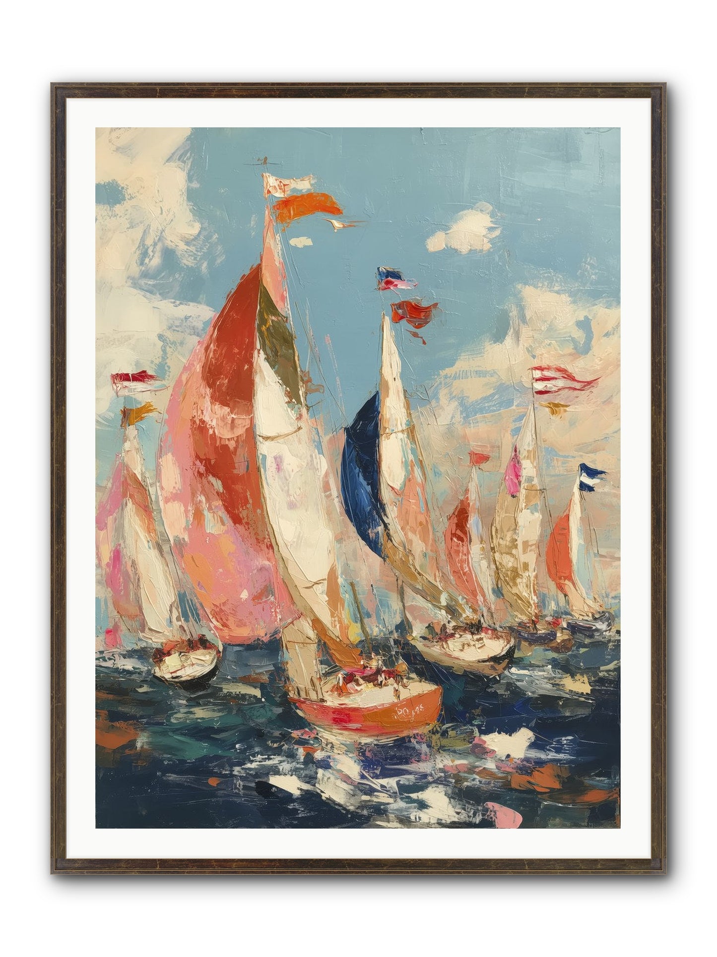 Wind And Wave Framed Print - Slimwoods Black/Gold 36x48