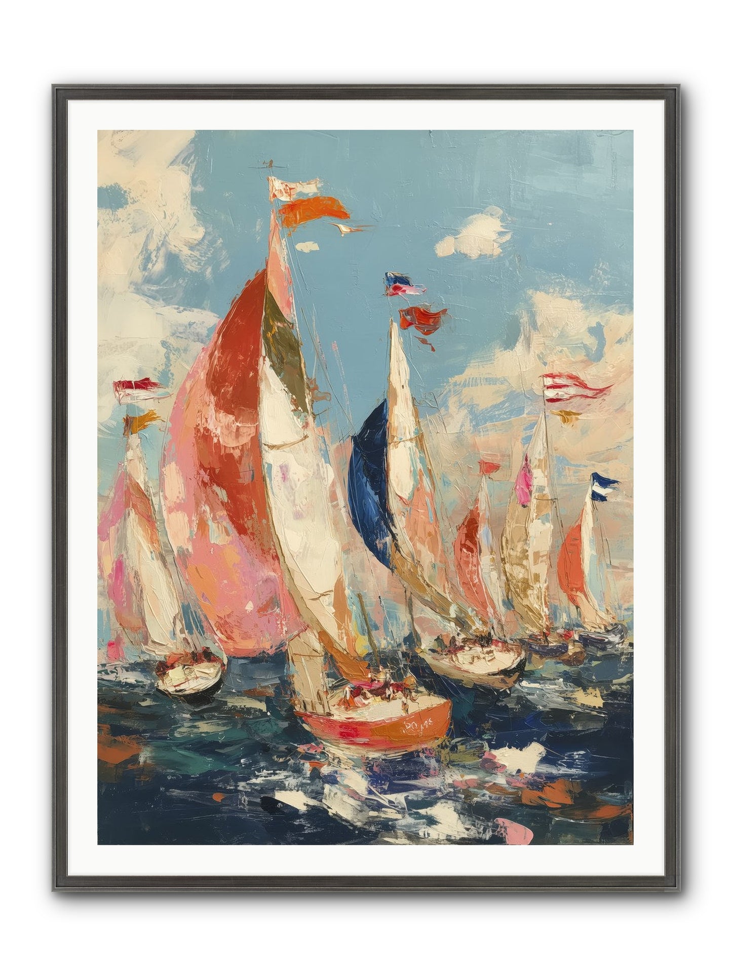 Wind And Wave Framed Print - Slimwoods Black/Silver 36x48