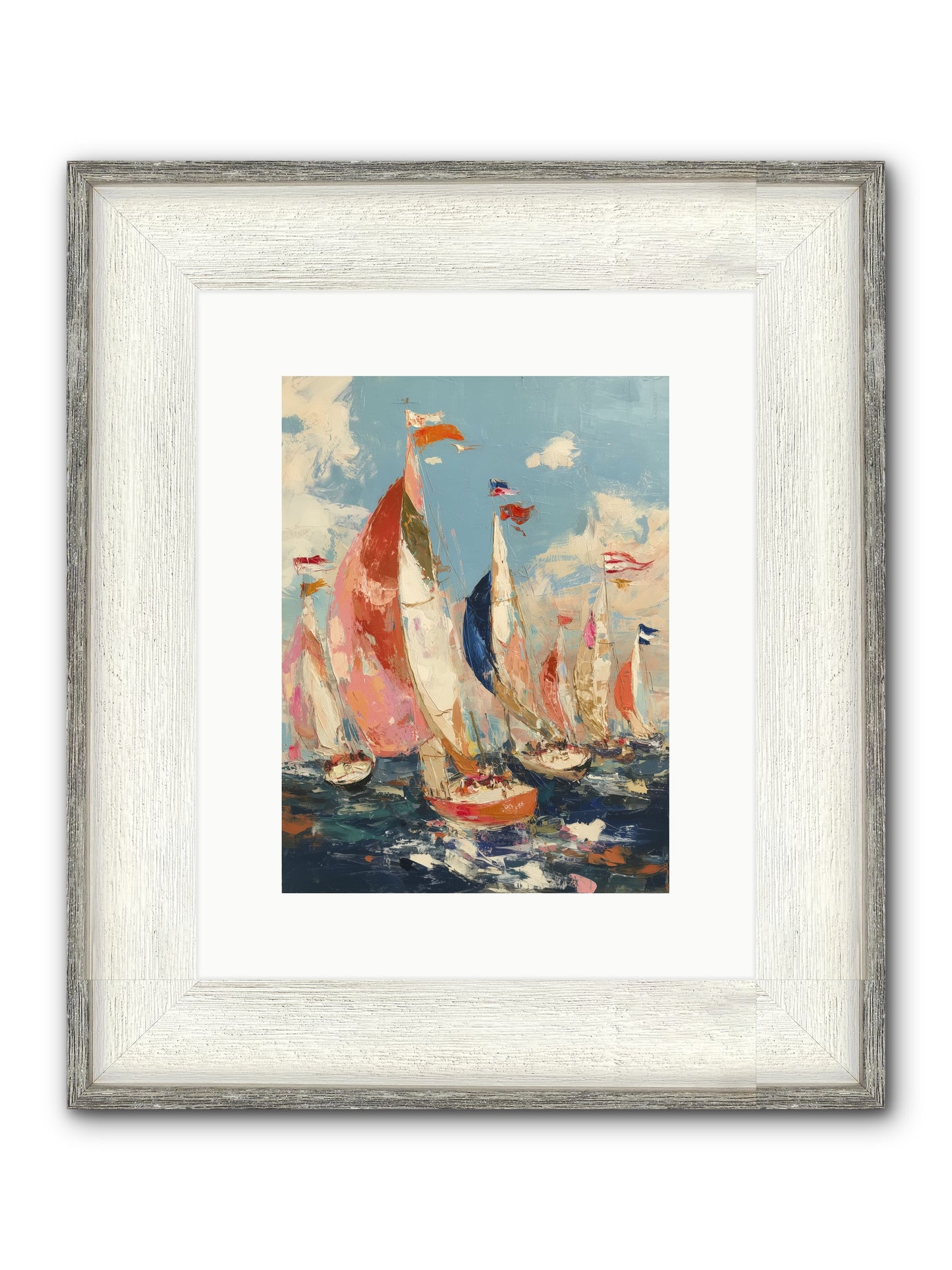 Wind And Wave Framed Print - Driftwood White 9x12