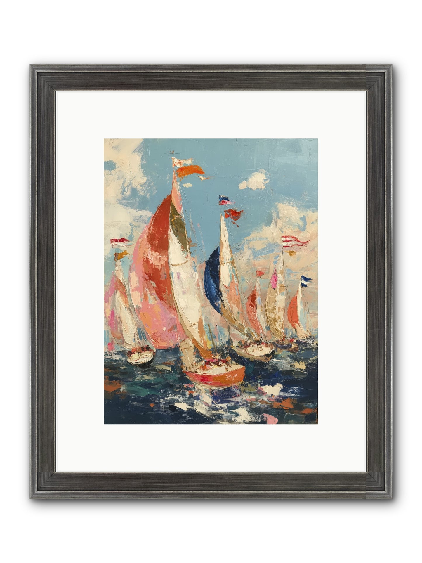 Wind And Wave Framed Print - Slimwoods Black/Silver 9x12