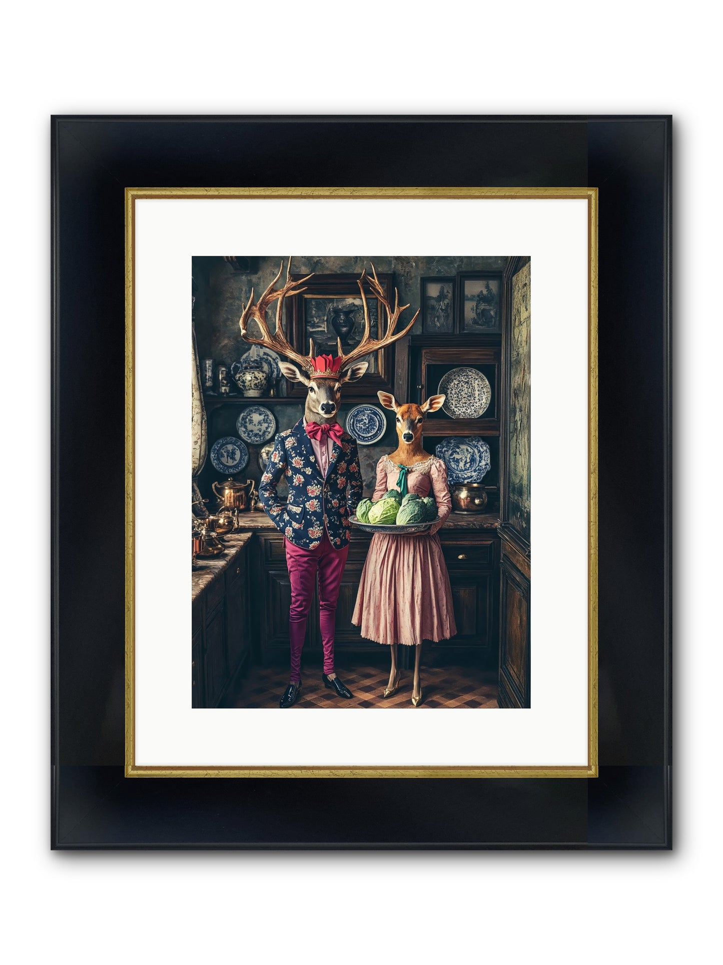 Wind Danced Through Supper Framed Print - Wide Black w/Gold 12x16