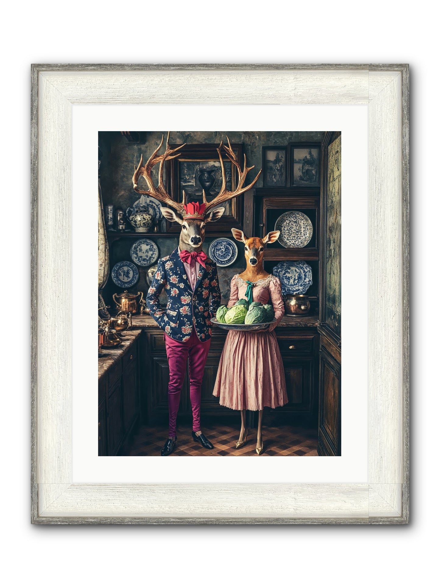 Wind Danced Through Supper Framed Print - Driftwood White 18x24