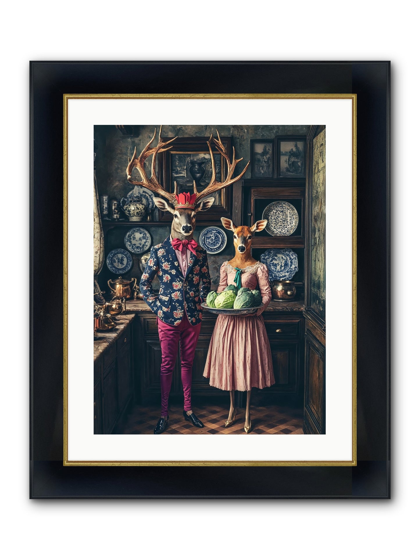 Wind Danced Through Supper Framed Print - Wide Black w/Gold 18x24