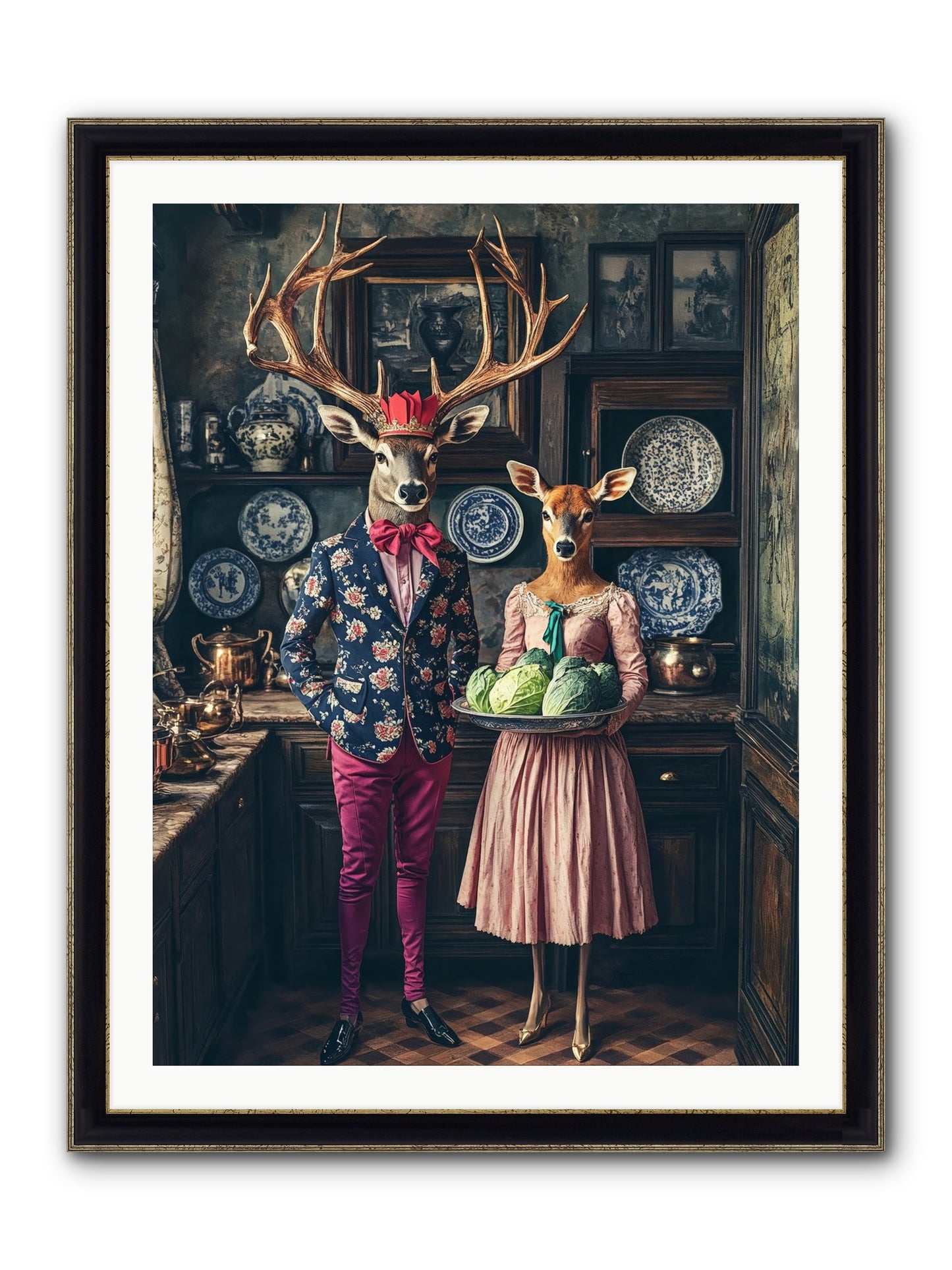 Wind Danced Through Supper Framed Print - Black & Gold 30x40