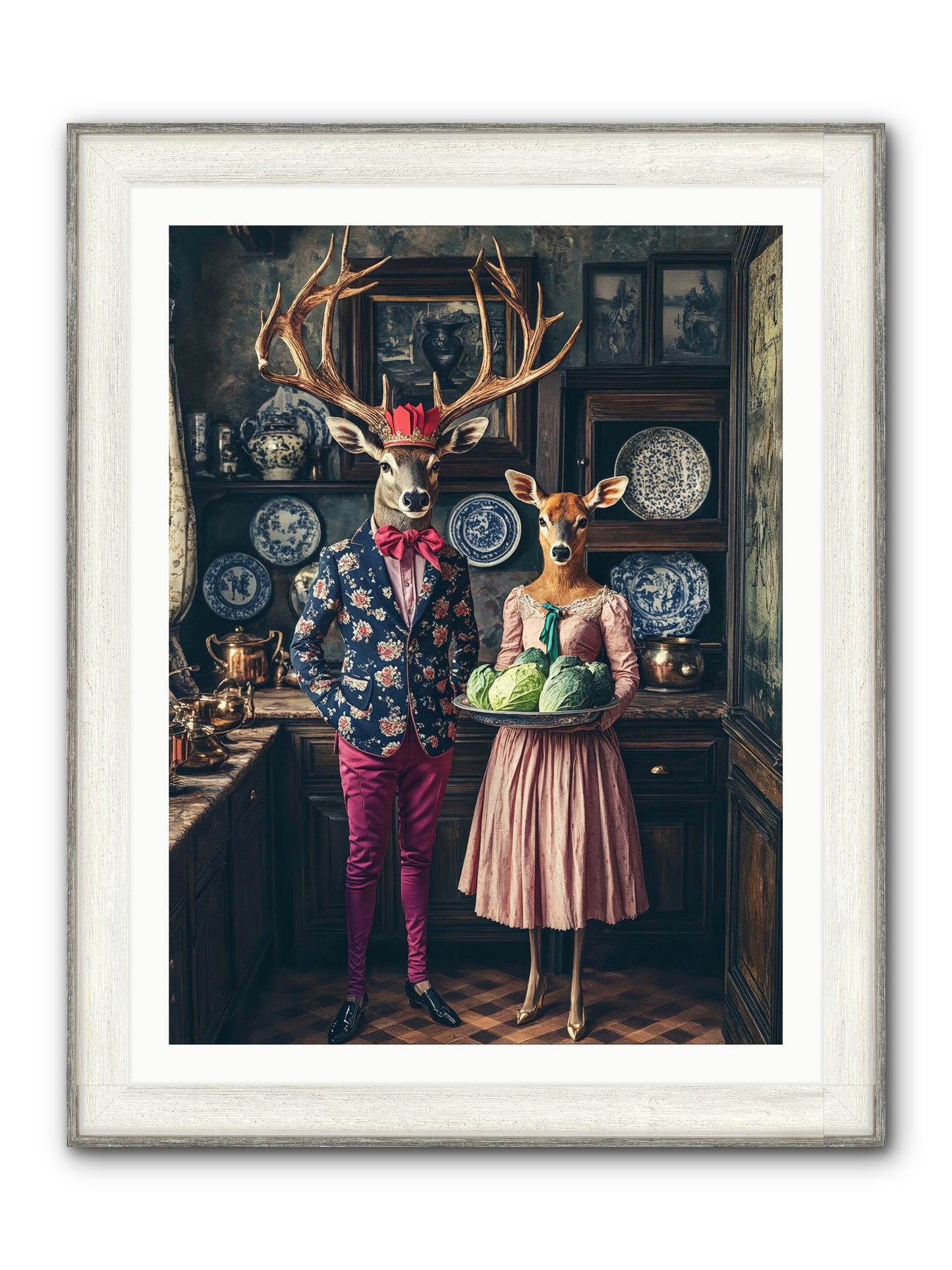 Wind Danced Through Supper Framed Print - Driftwood White 30x40