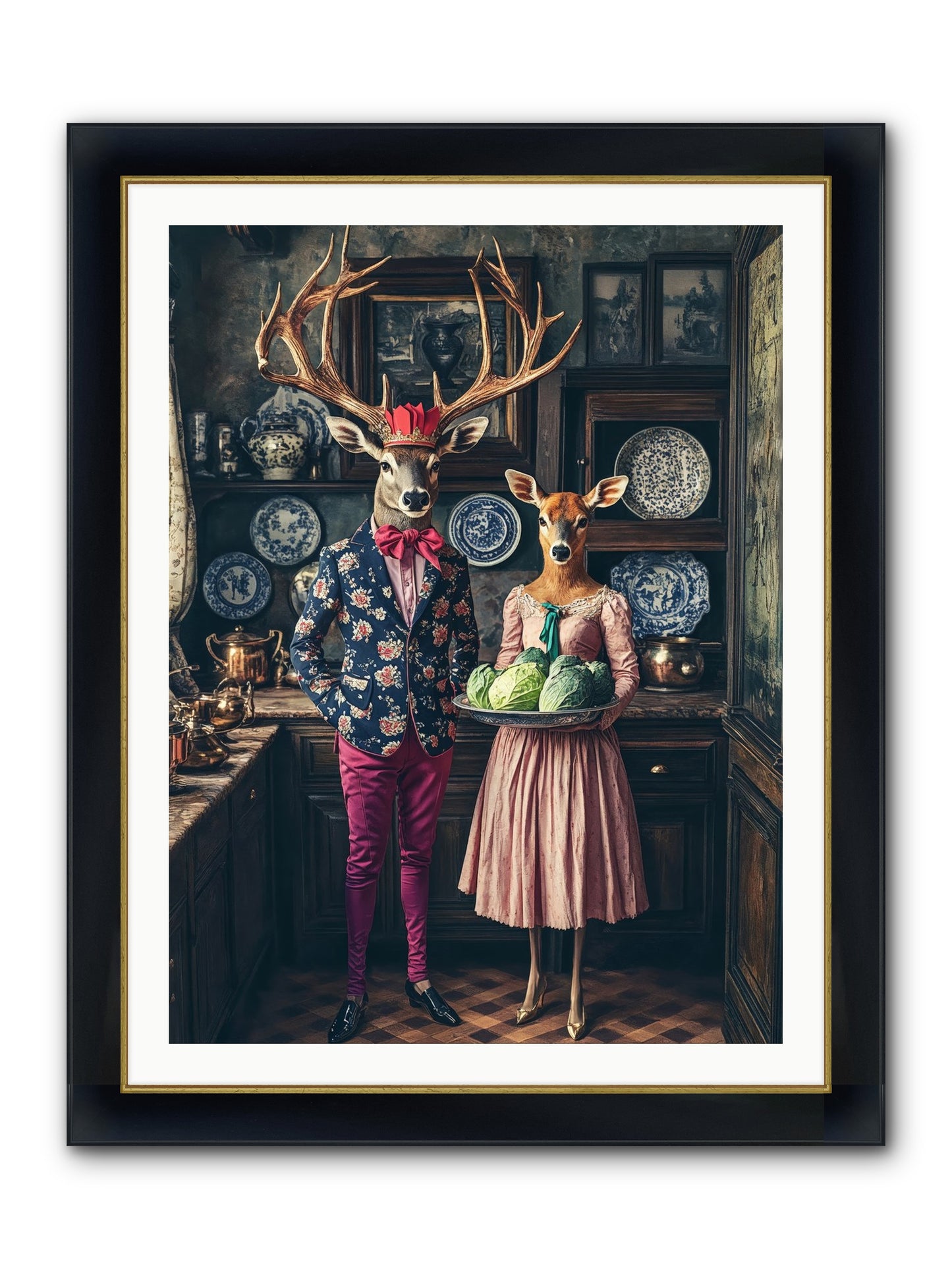 Wind Danced Through Supper Framed Print - Wide Black w/Gold 30x40