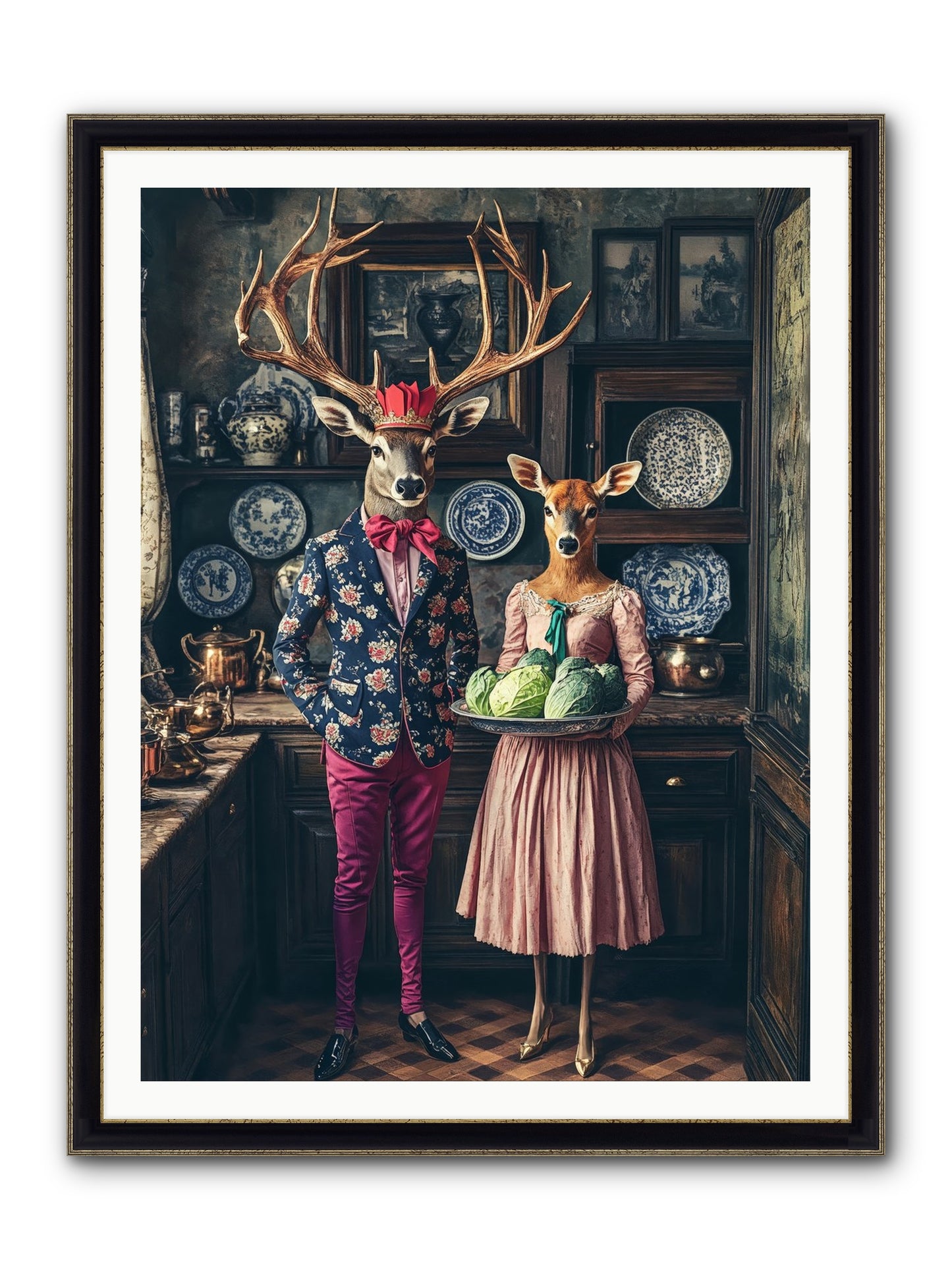 Wind Danced Through Supper Framed Print - Black & Gold 36x48