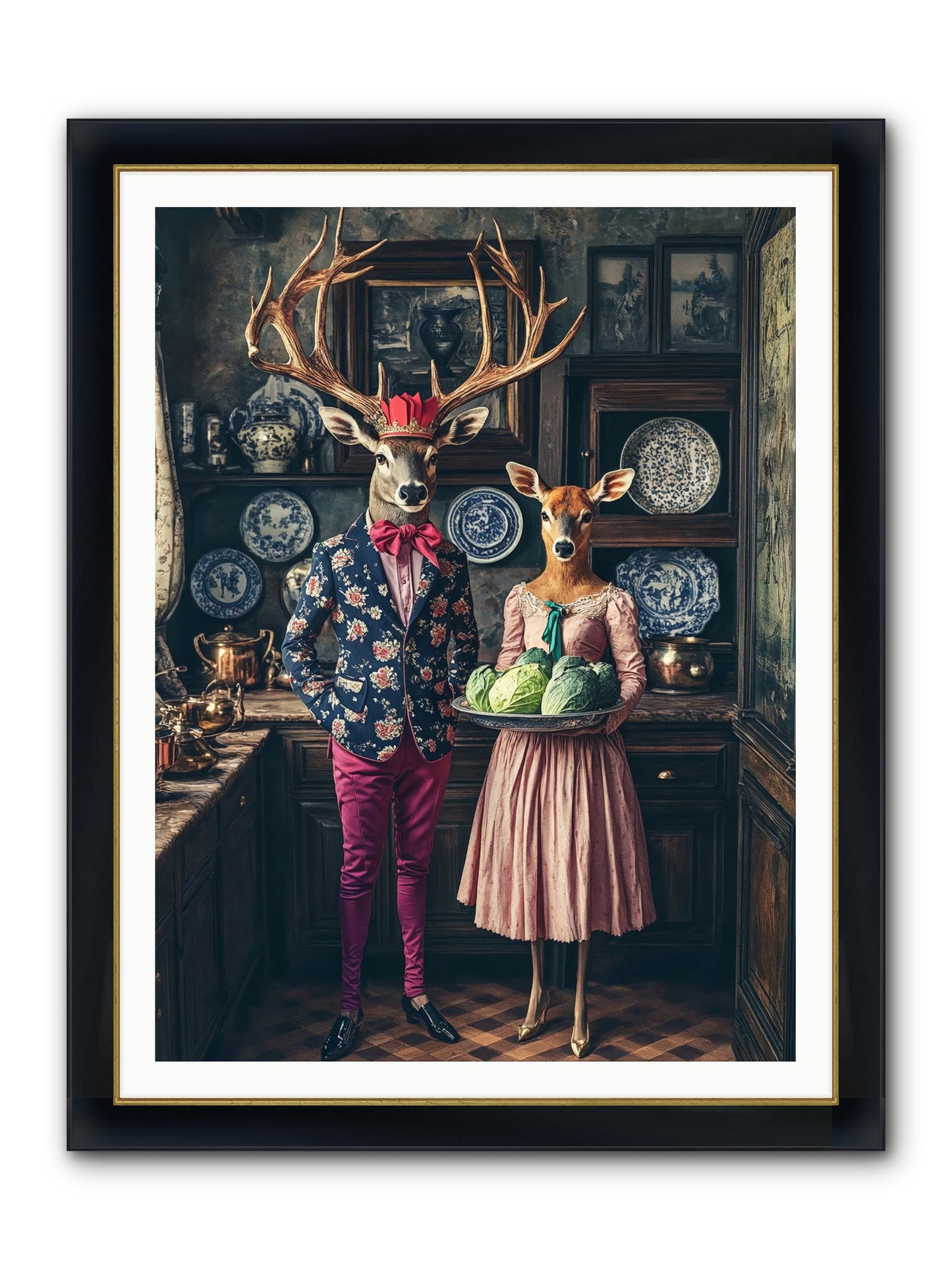 Wind Danced Through Supper Framed Print - Wide Black w/Gold 36x48