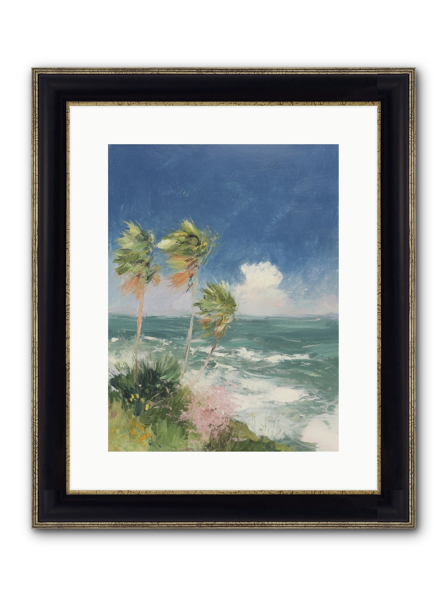 Wind-Kissed Wandering Framed Print - Black & Gold 12x16