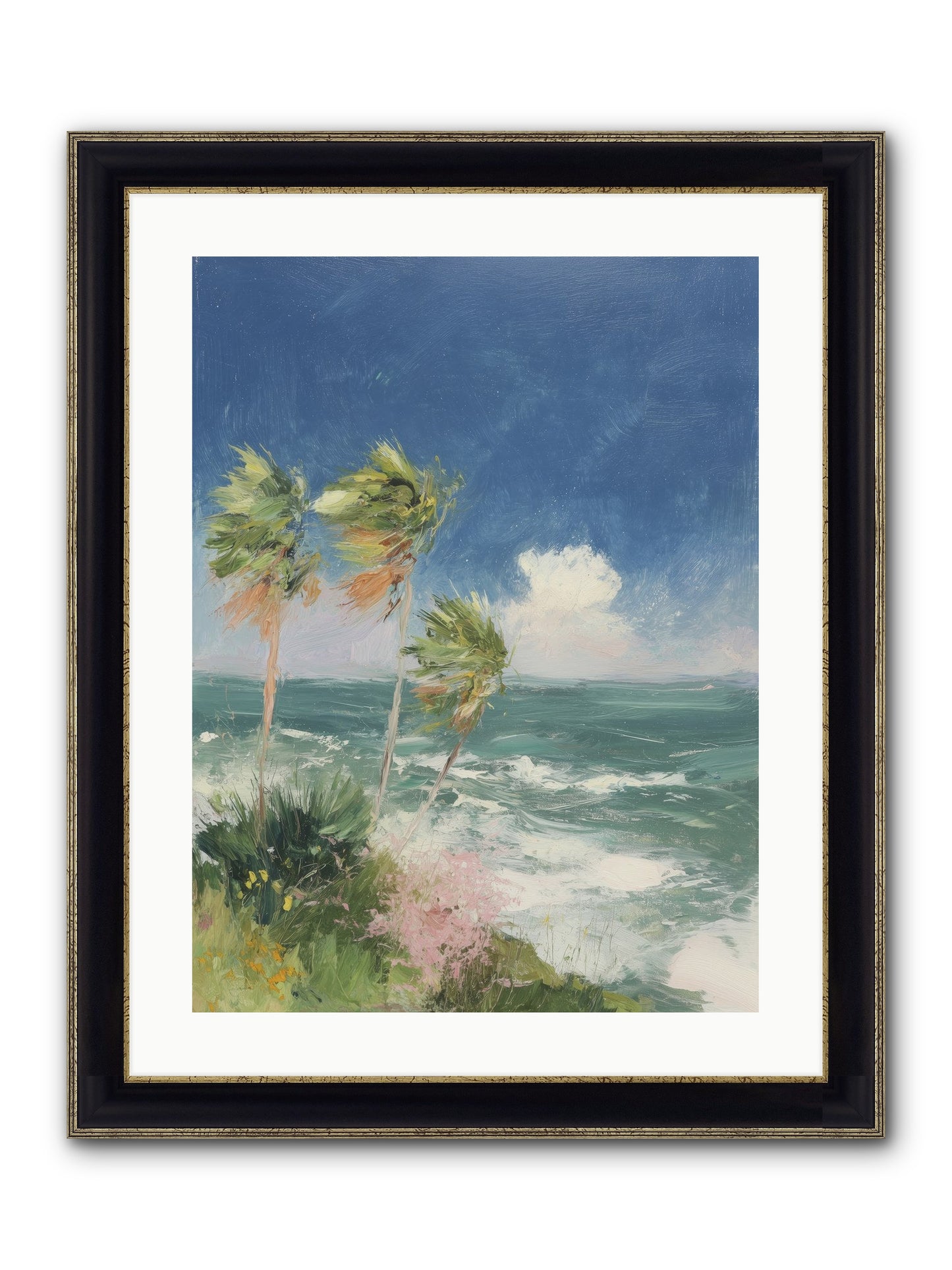 Wind-Kissed Wandering Framed Print - Black & Gold 18x24
