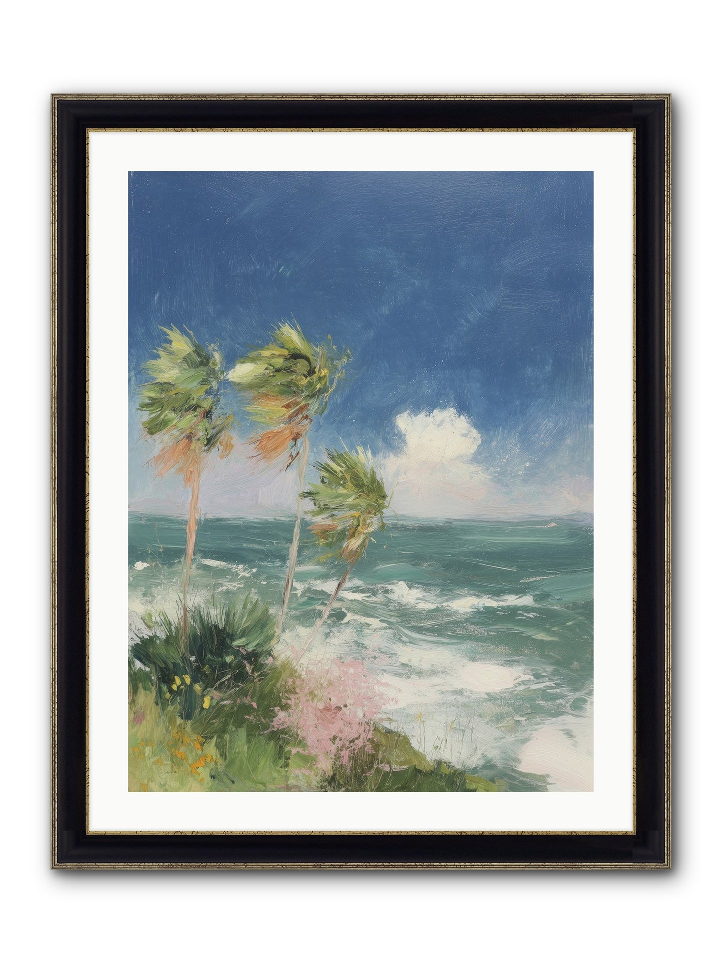 Wind-Kissed Wandering Framed Print - Black & Gold 24x32