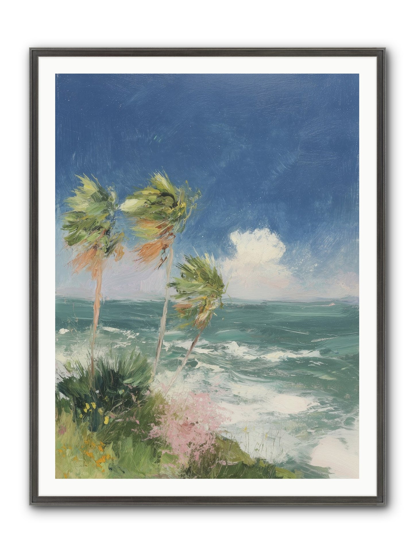 Wind-Kissed Wandering Framed Print - Slimwoods Black/Silver 36x48