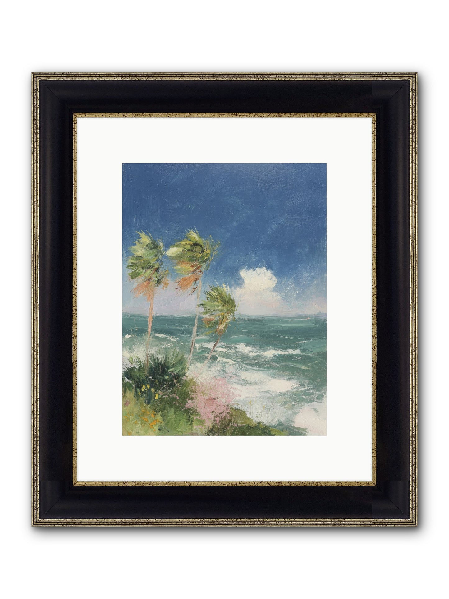 Wind-Kissed Wandering Framed Print - Black & Gold 9x12