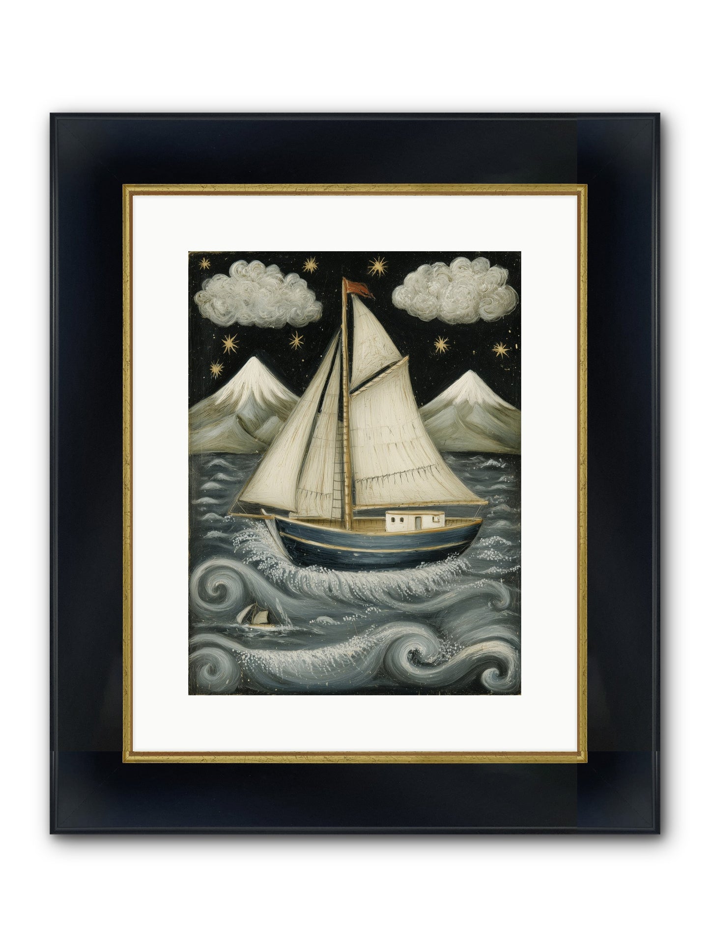 Wind Singer Framed Print - Wide Black w/Gold 12x16
