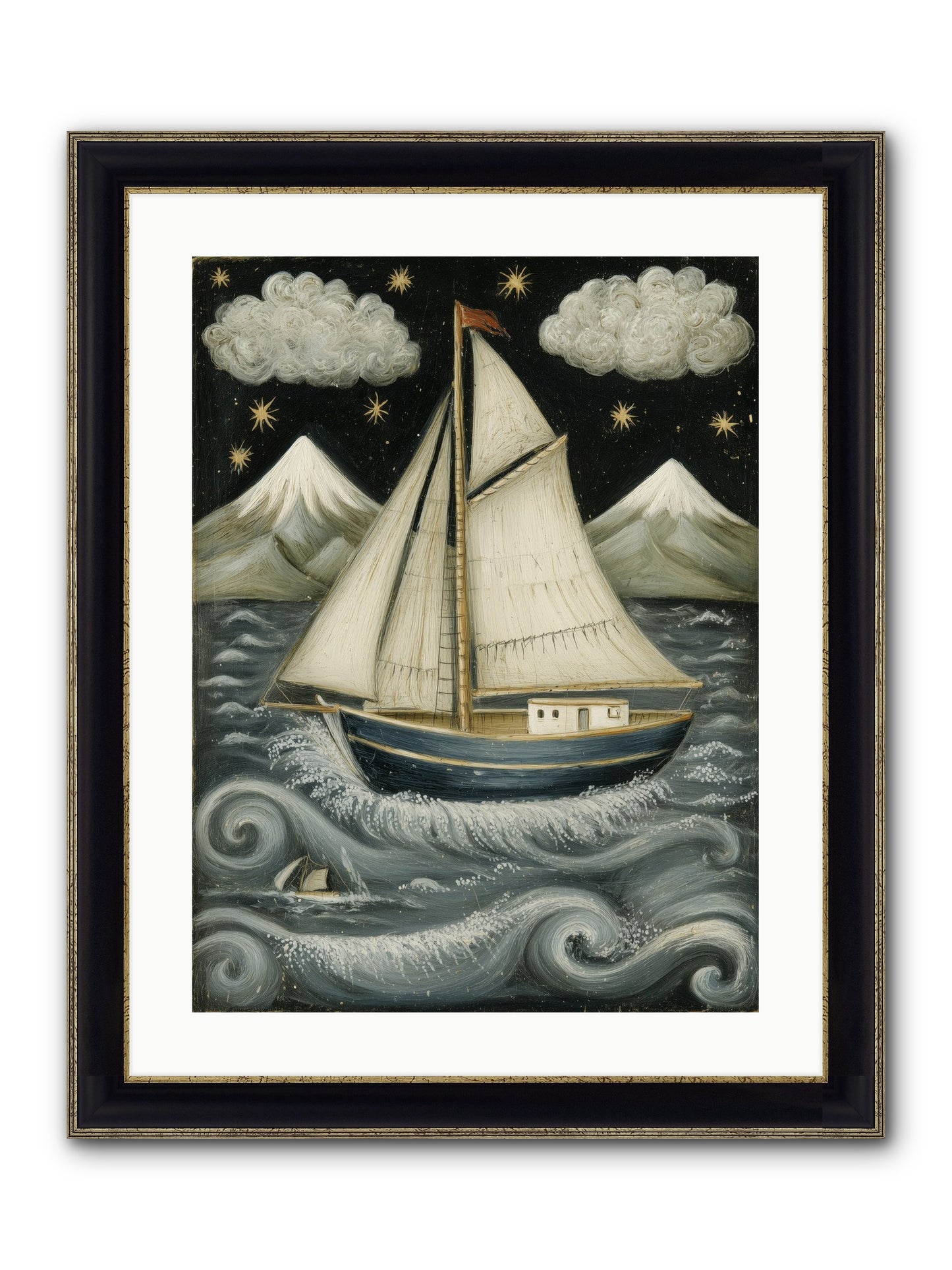 Wind Singer Framed Print - Black & Gold 18x24