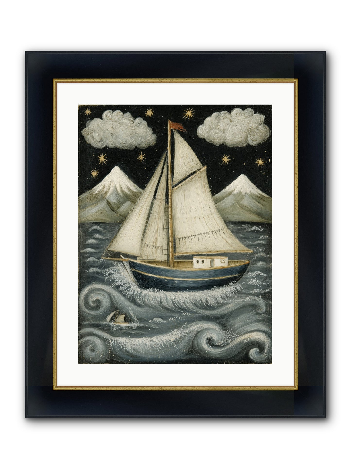 Wind Singer Framed Print - Wide Black w/Gold 18x24