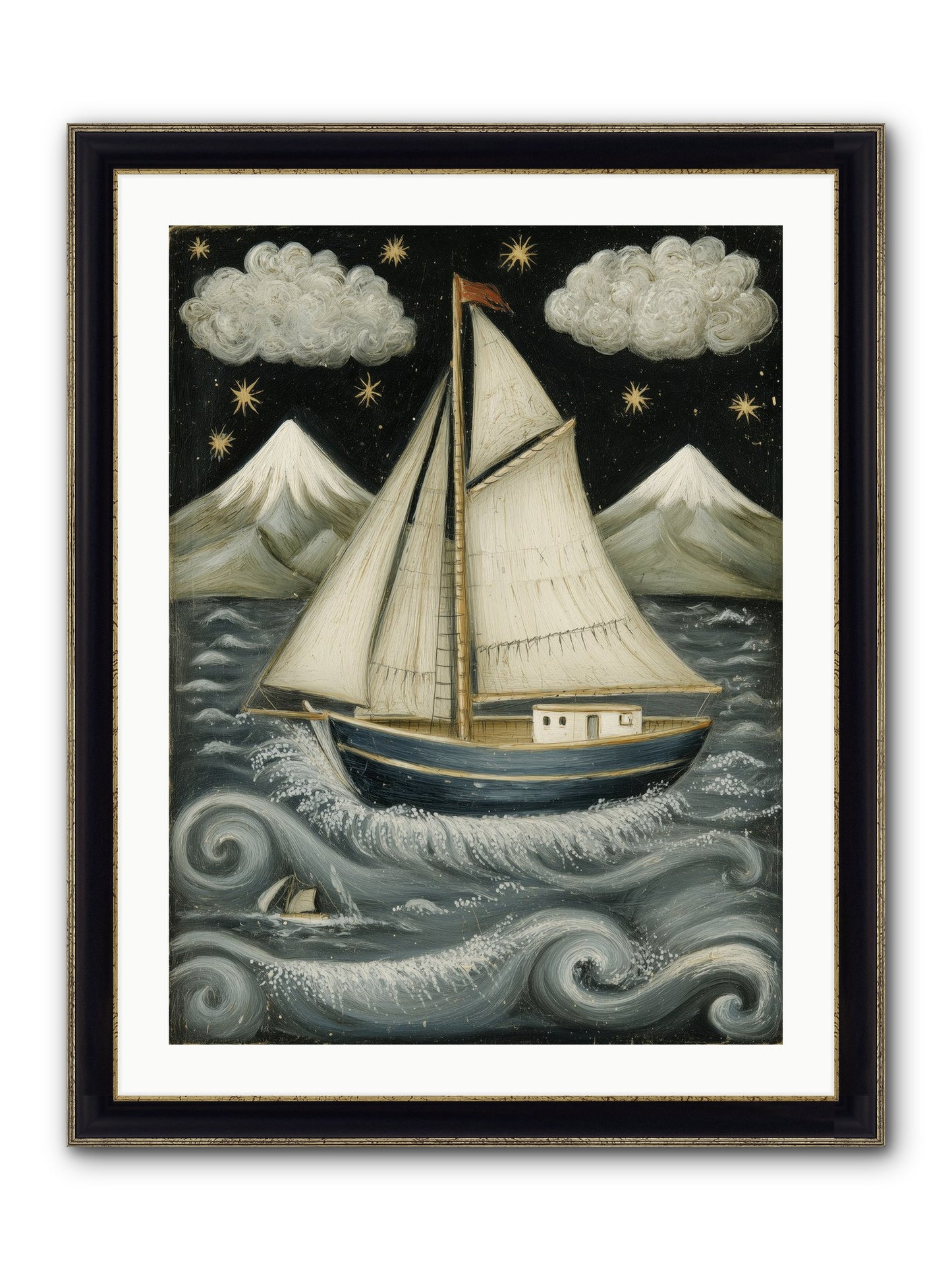 Wind Singer Framed Print - Black & Gold 24x32