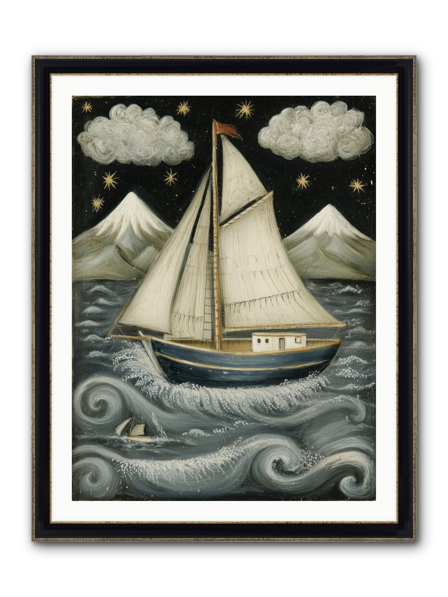 Wind Singer Framed Print - Black & Gold 30x40