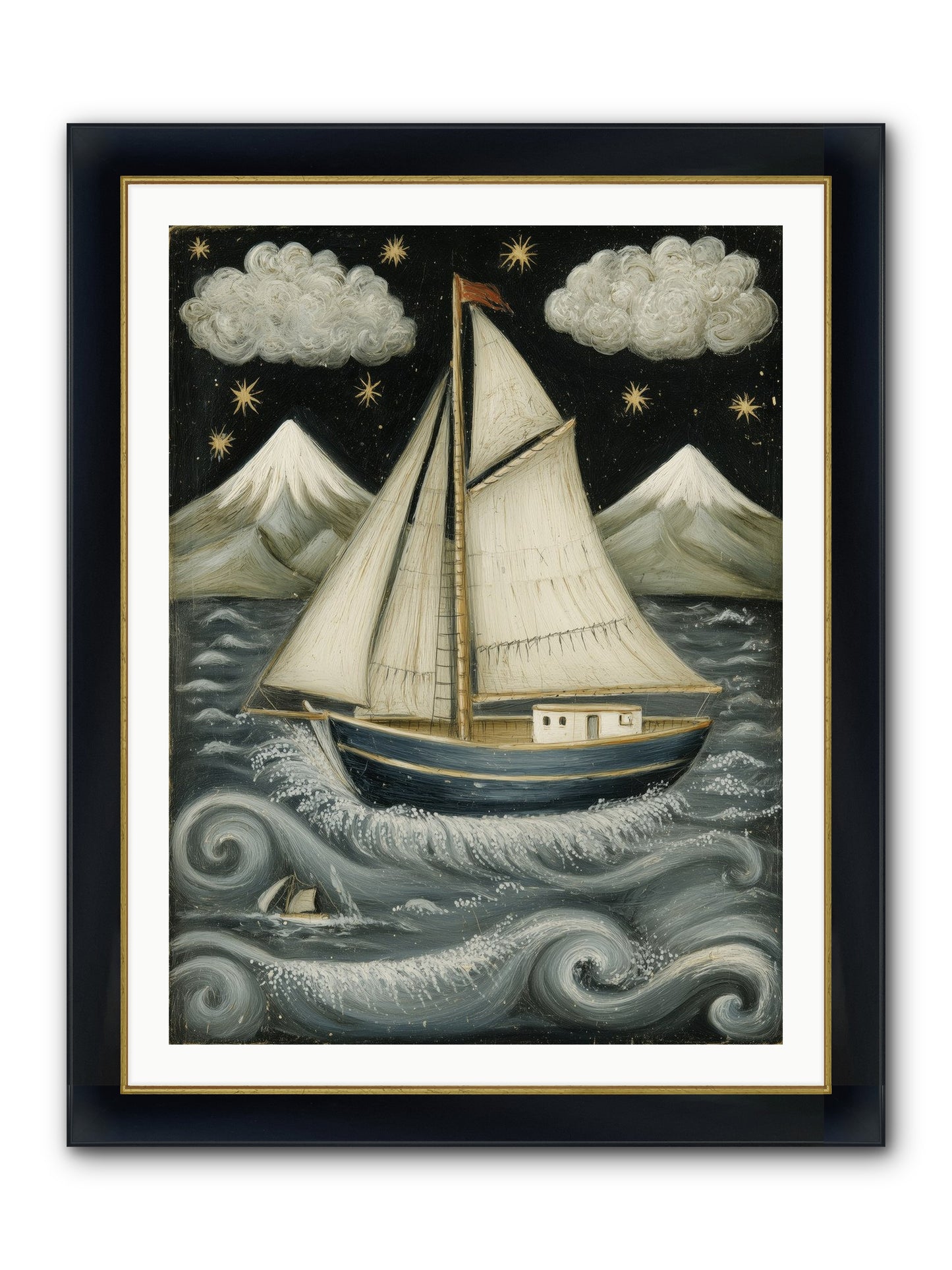 Wind Singer Framed Print - Wide Black w/Gold 30x40
