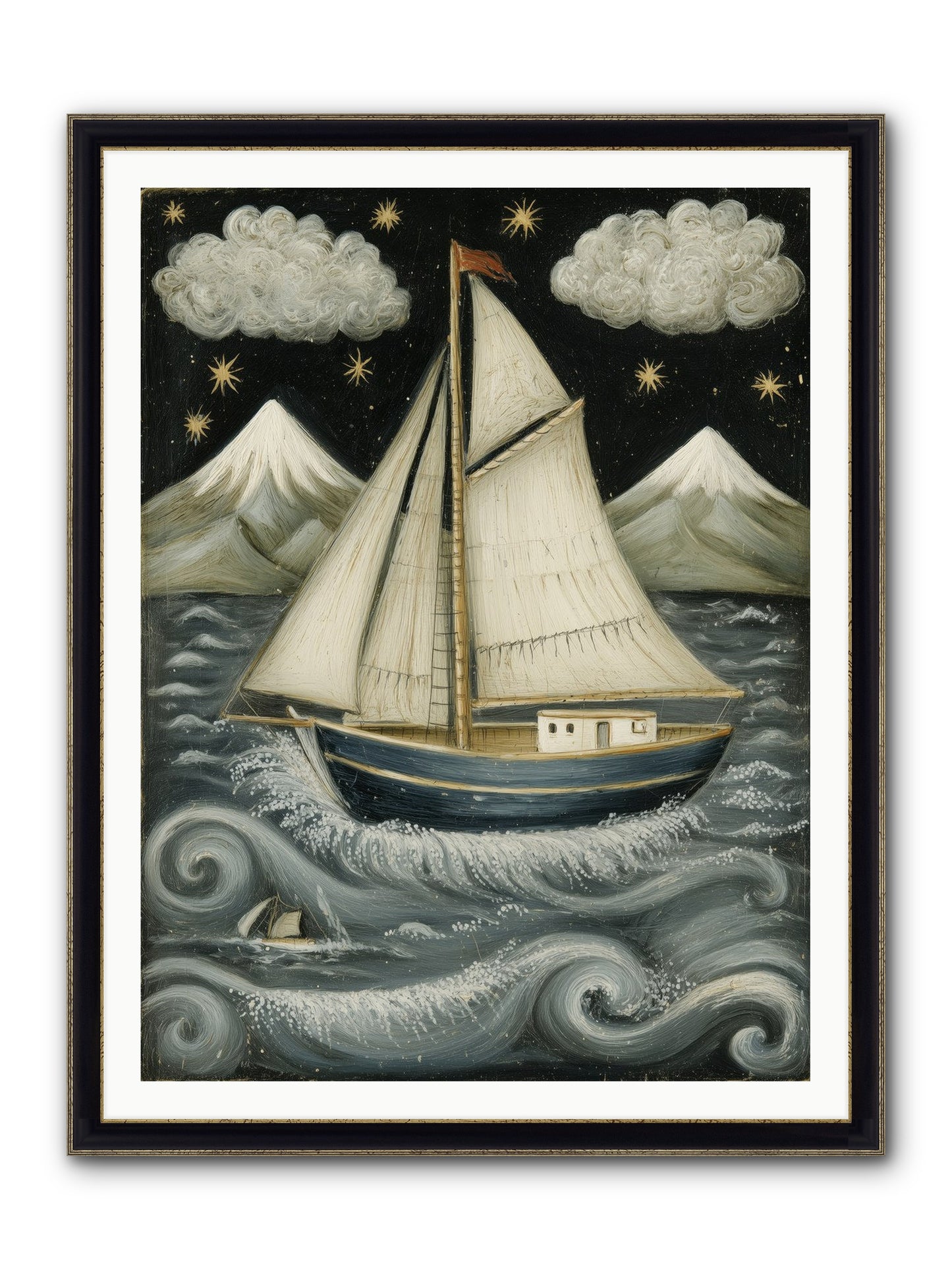 Wind Singer Framed Print - Black & Gold 36x48