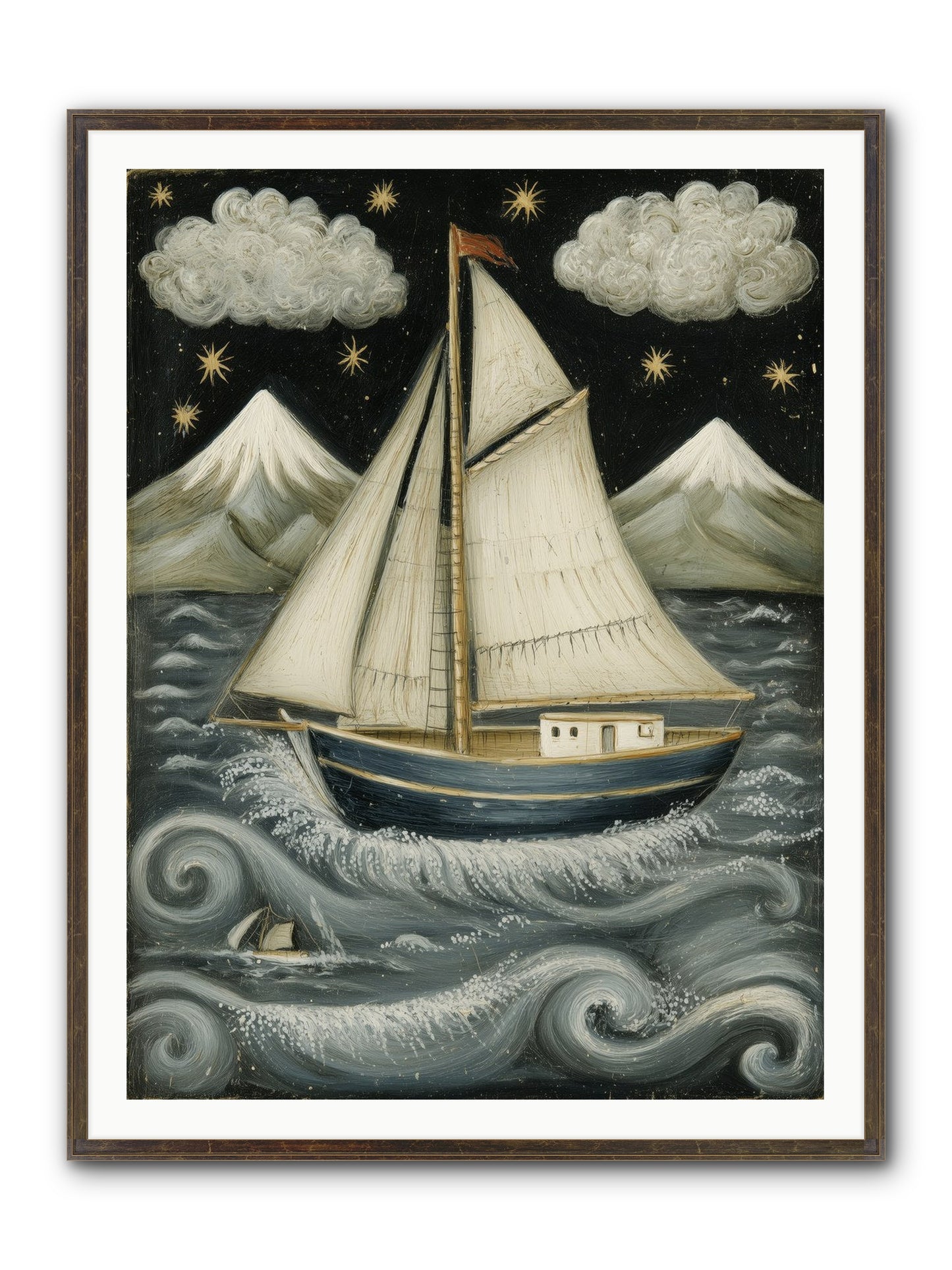 Wind Singer Framed Print - Slimwoods Black/Gold 36x48