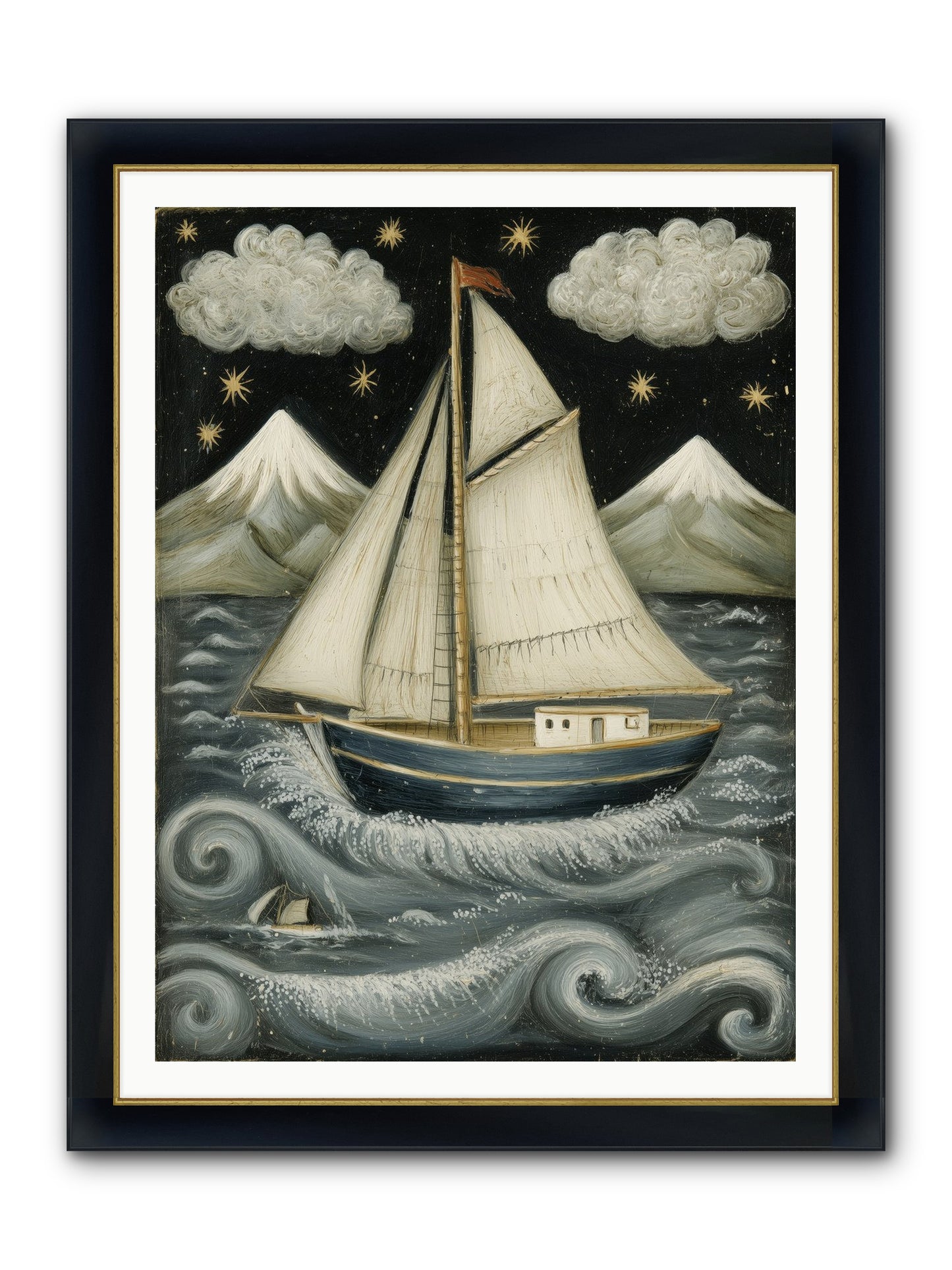 Wind Singer Framed Print - Wide Black w/Gold 36x48