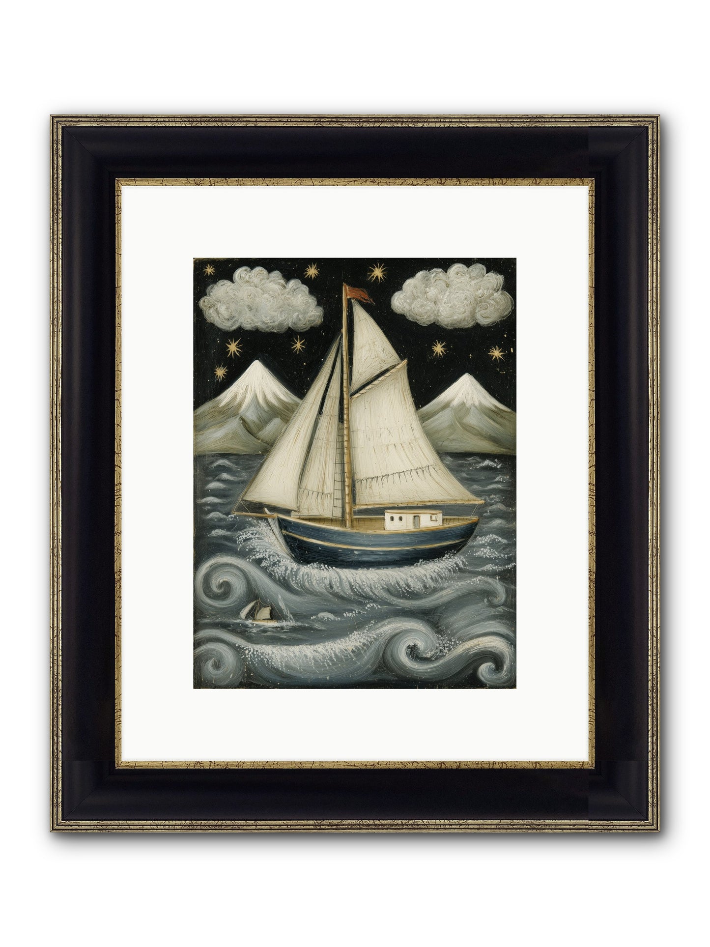 Wind Singer Framed Print - Black & Gold 9x12