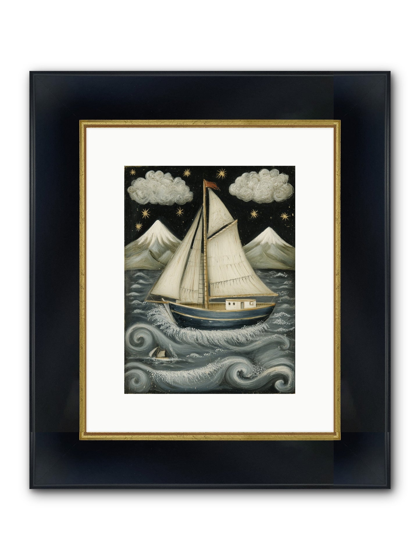 Wind Singer Framed Print - Wide Black w/Gold 9x12