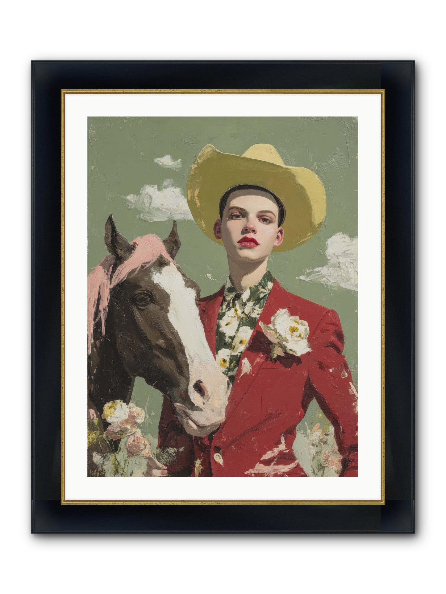 Wind-Spoken Promises Framed Print - Wide Black w/Gold 24x32