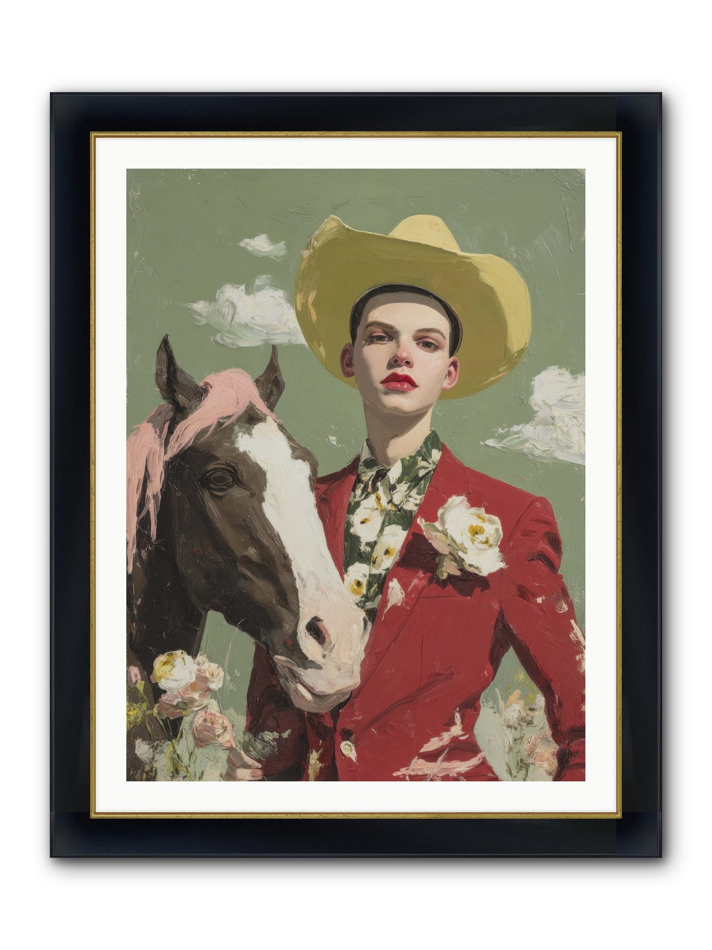 Wind-Spoken Promises Framed Print - Wide Black w/Gold 30x40