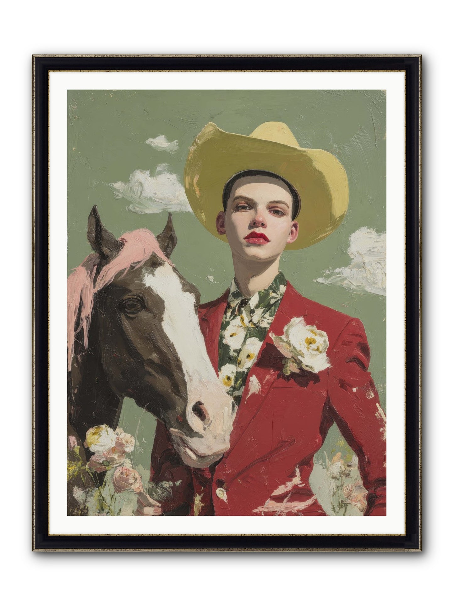 Wind-Spoken Promises Framed Print - Black & Gold 36x48