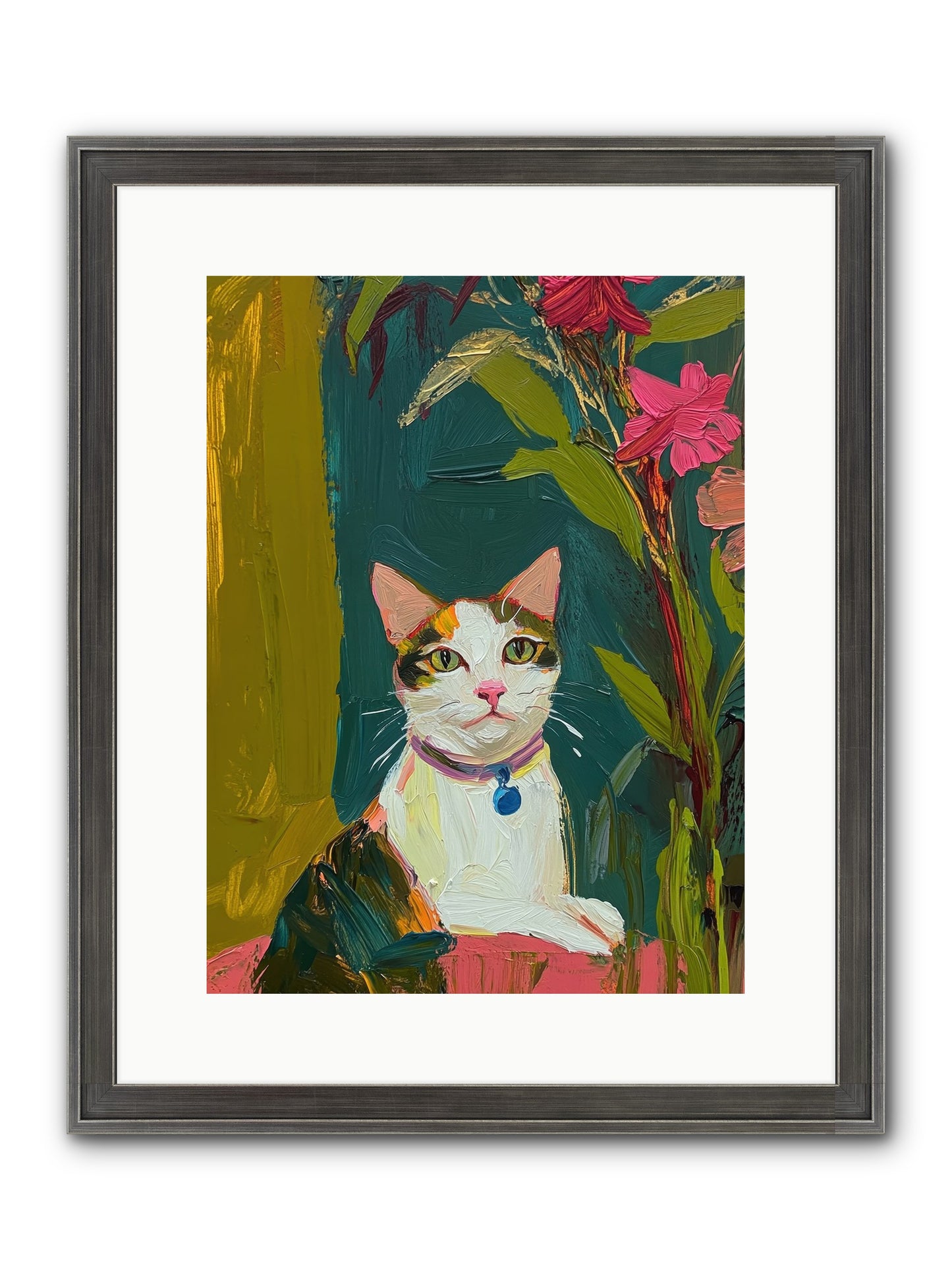 Windowsill Guardian Framed Print - Slimwoods Black/Silver 12x16