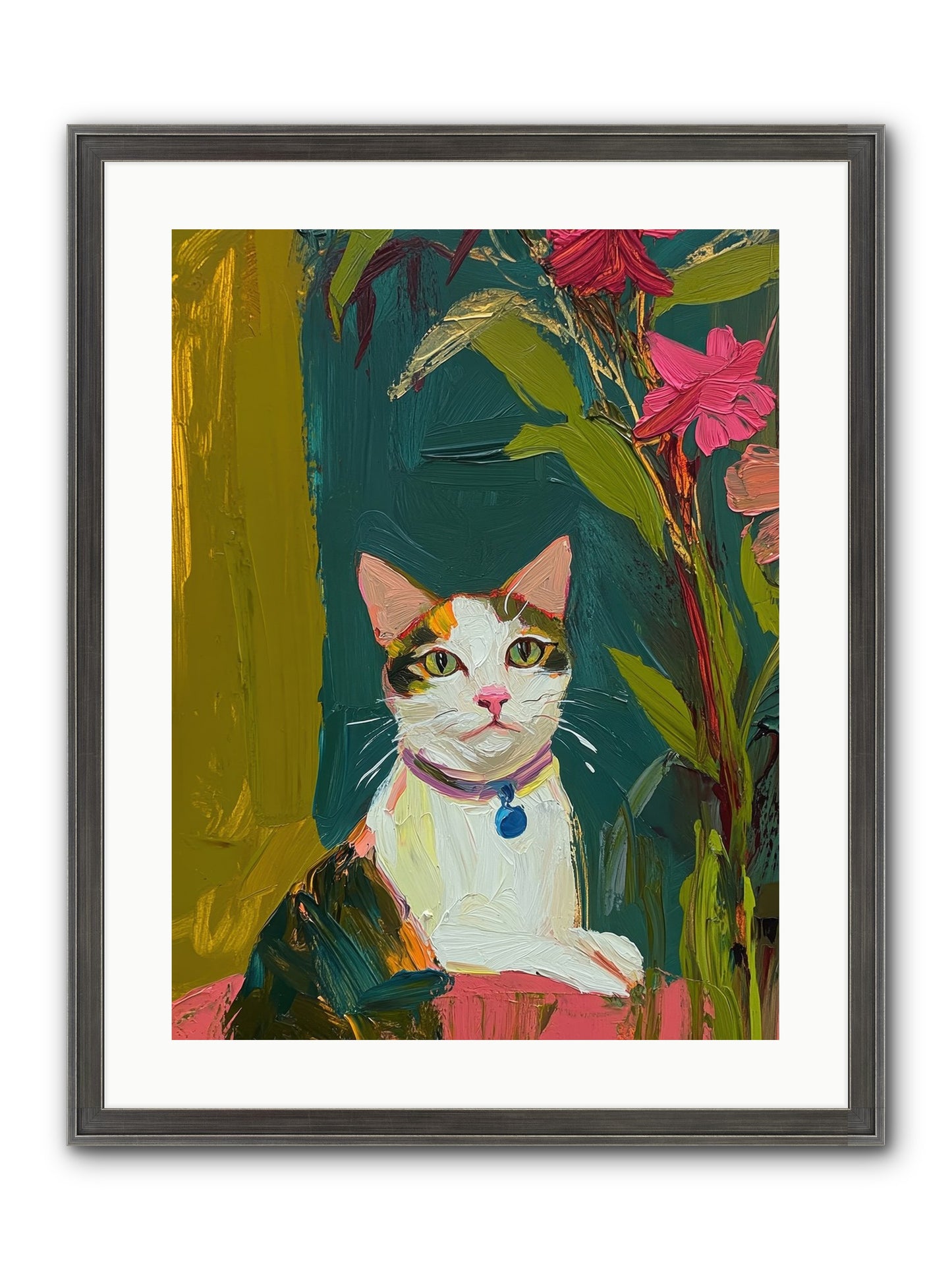 Windowsill Guardian Framed Print - Slimwoods Black/Silver 18x24