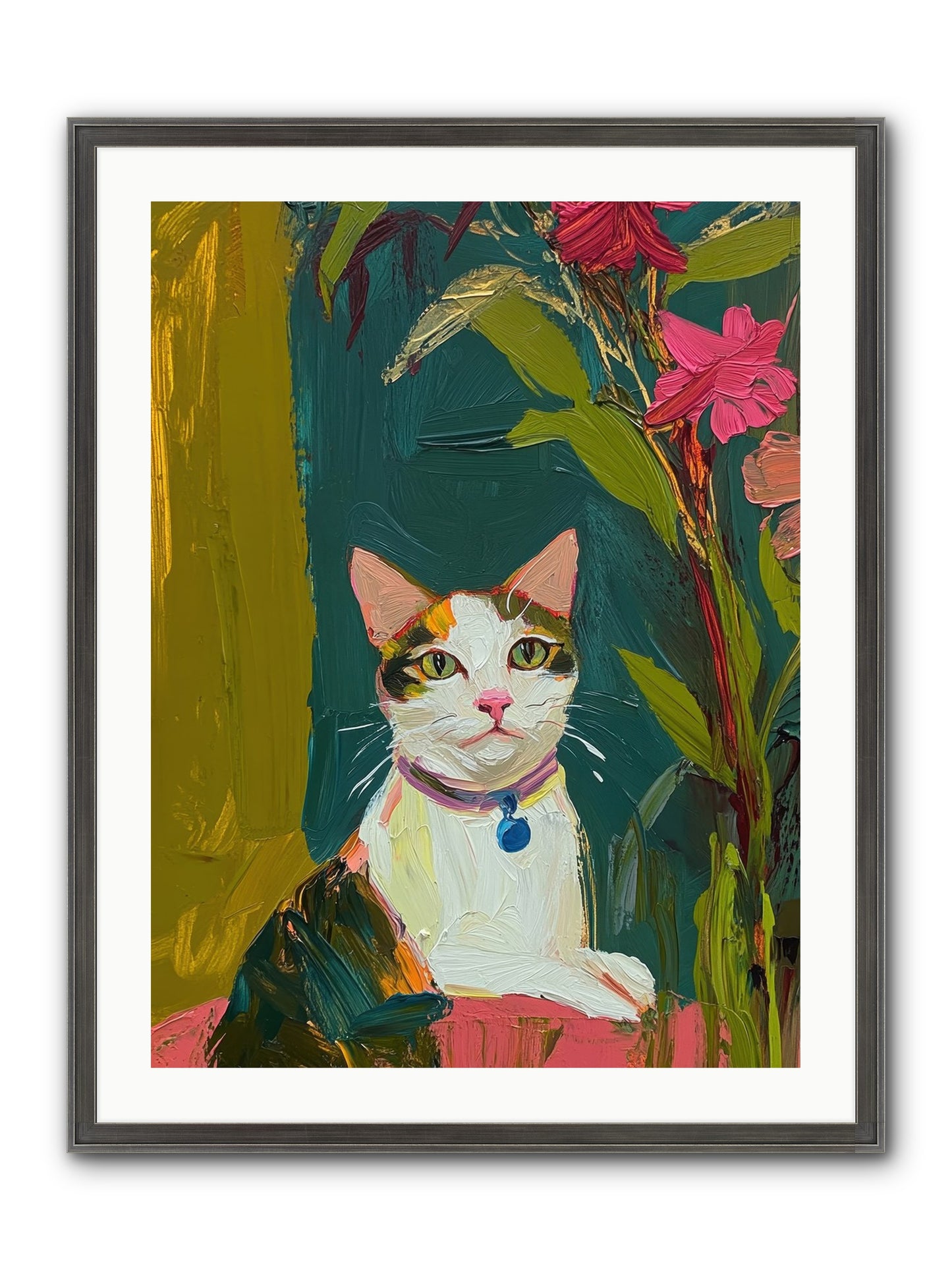 Windowsill Guardian Framed Print - Slimwoods Black/Silver 24x32