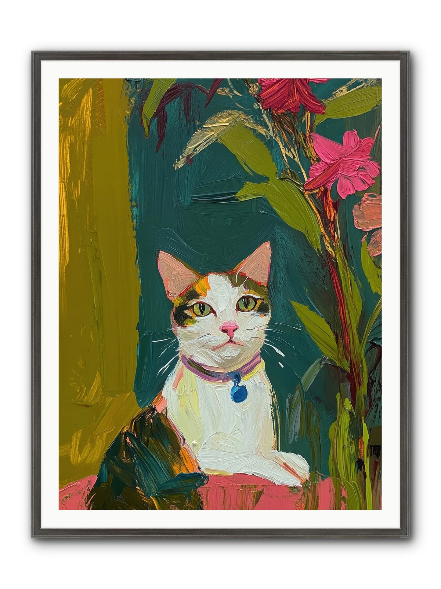 Windowsill Guardian Framed Print - Slimwoods Black/Silver 36x48