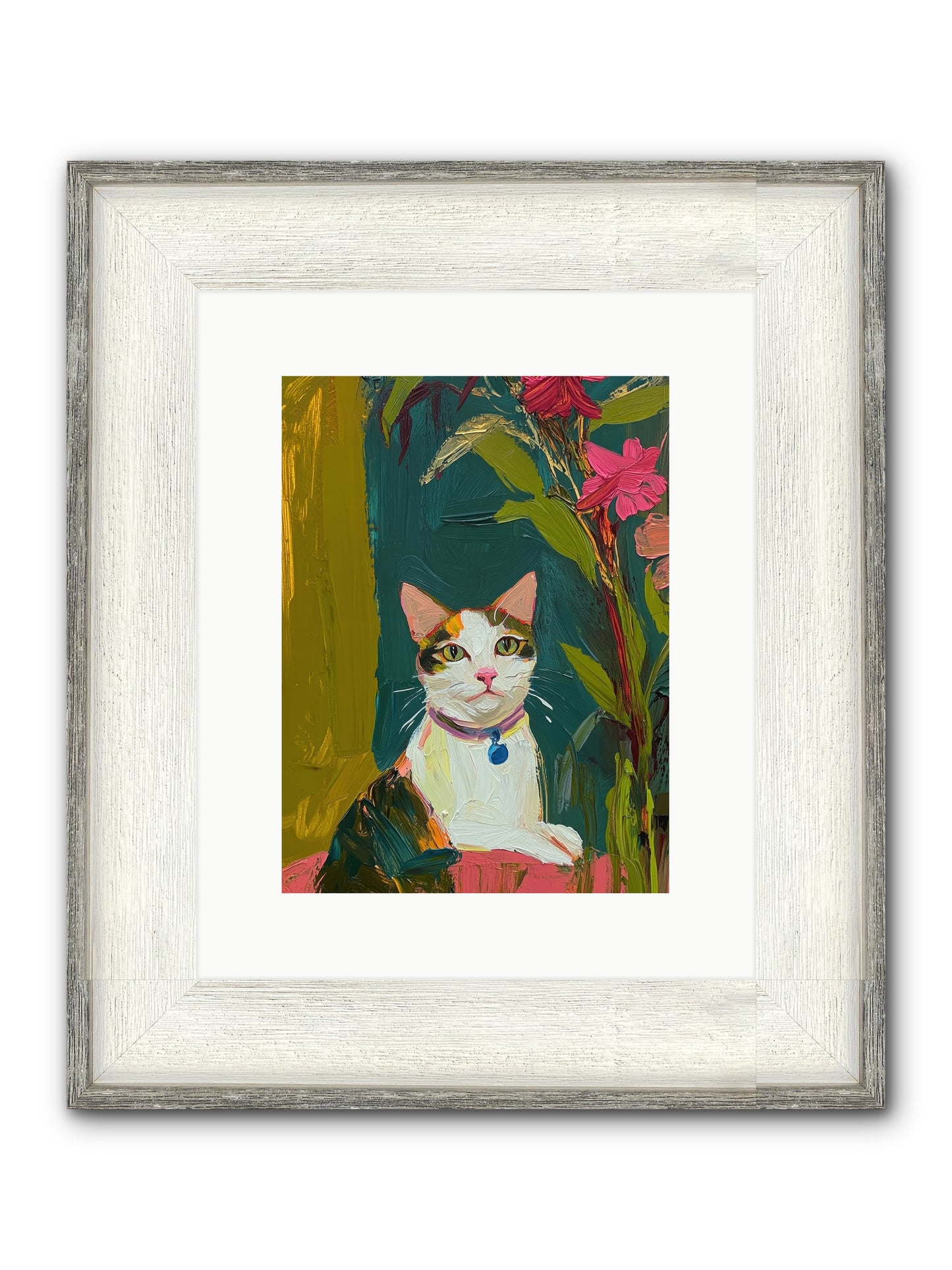 Windowsill Guardian Framed Print - Driftwood White 9x12