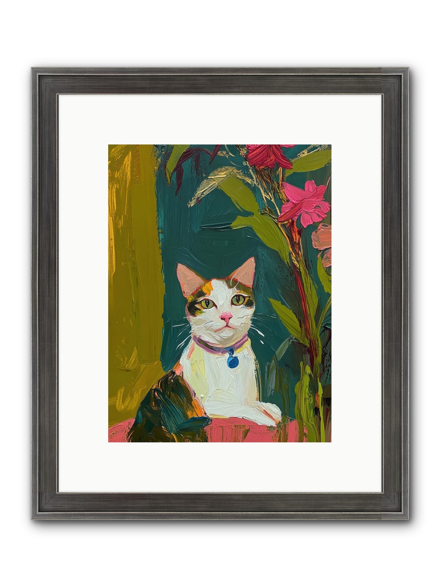 Windowsill Guardian Framed Print - Slimwoods Black/Silver 9x12