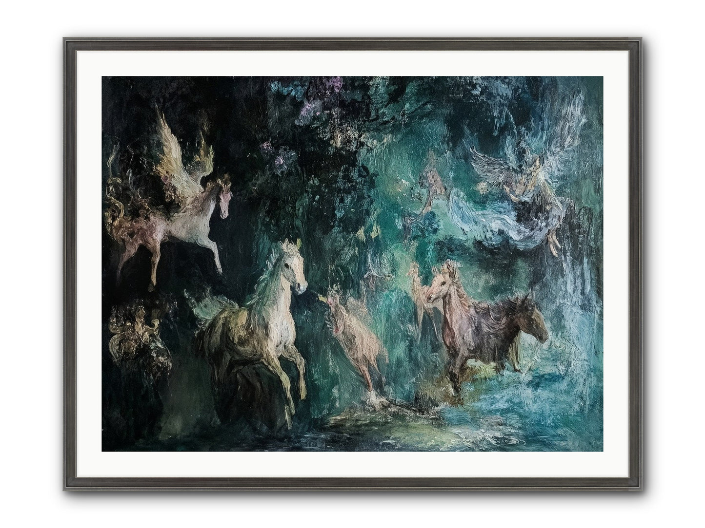 Windsor Legends Framed Print - Slimwoods Black/Silver 40x30